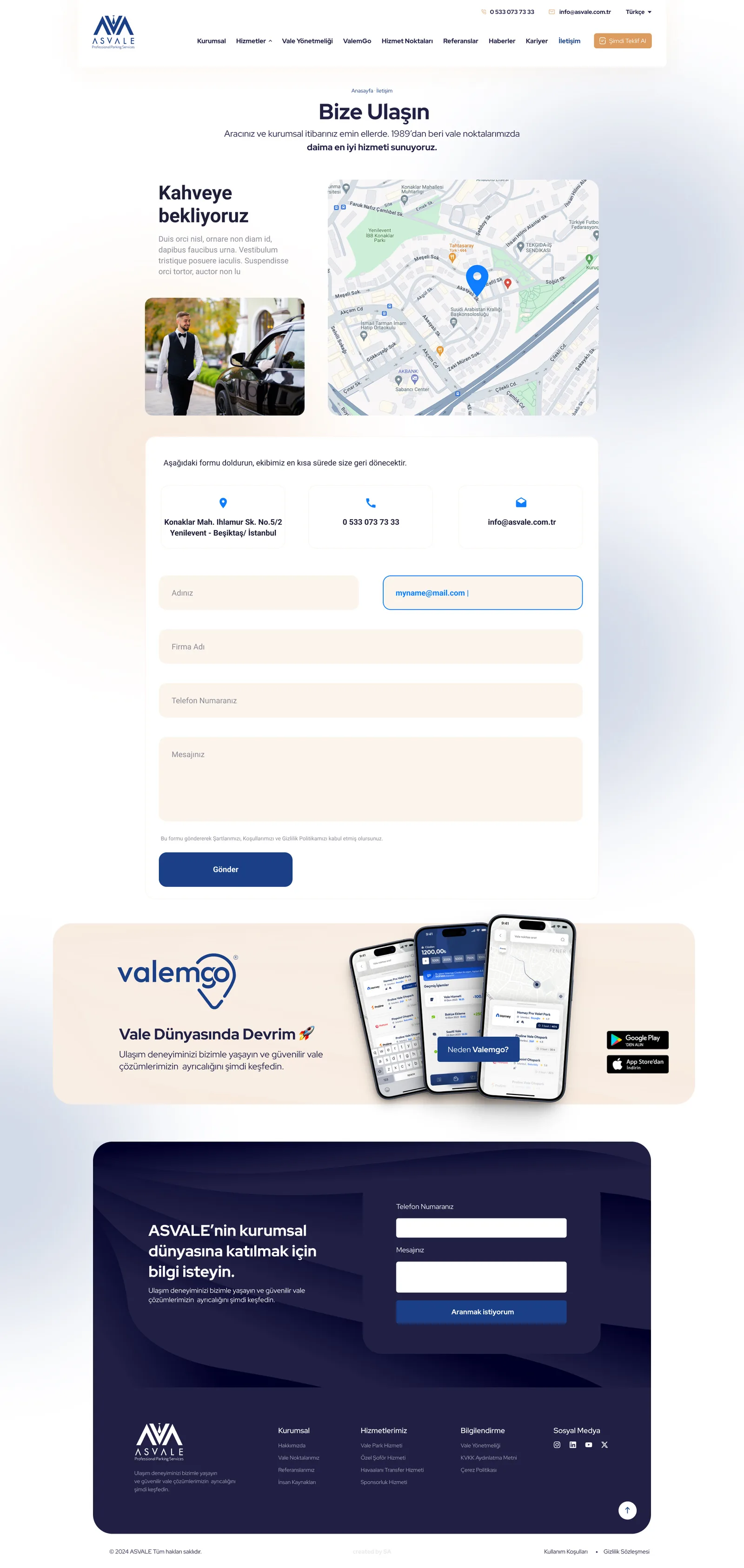 AS Vale Corporate Website — tasarım 6
