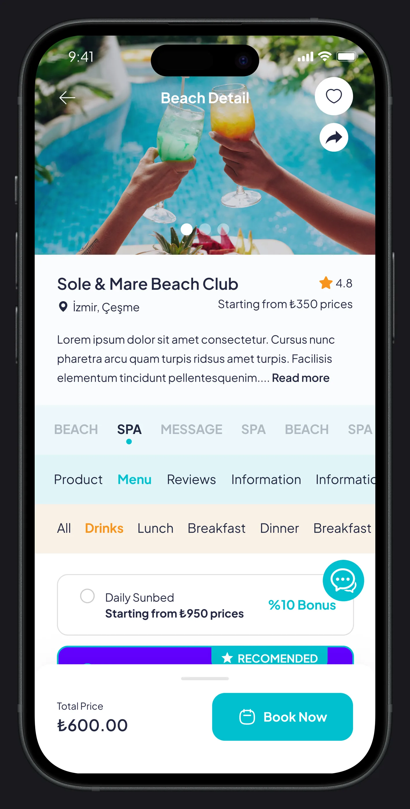 Go Beach Mobile App — tasarım 43
