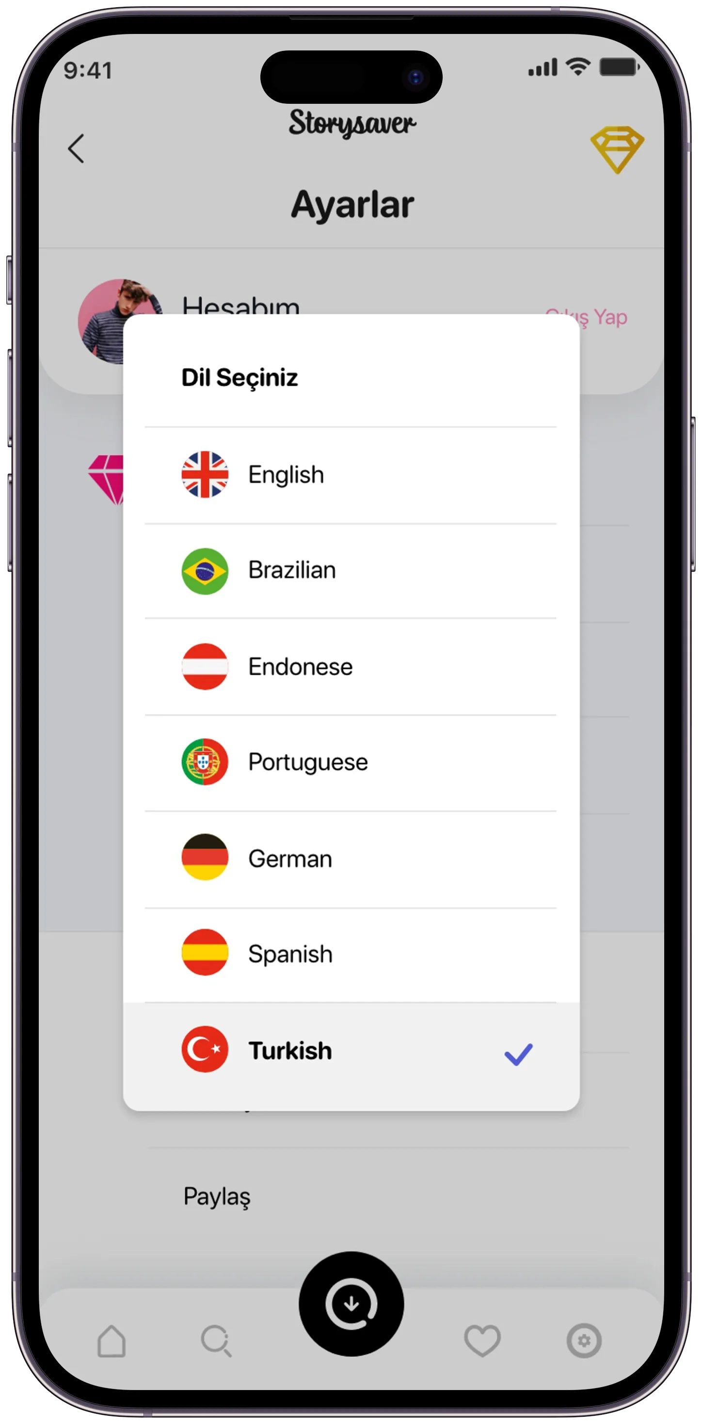 Story Saver Social App — tasarım 18