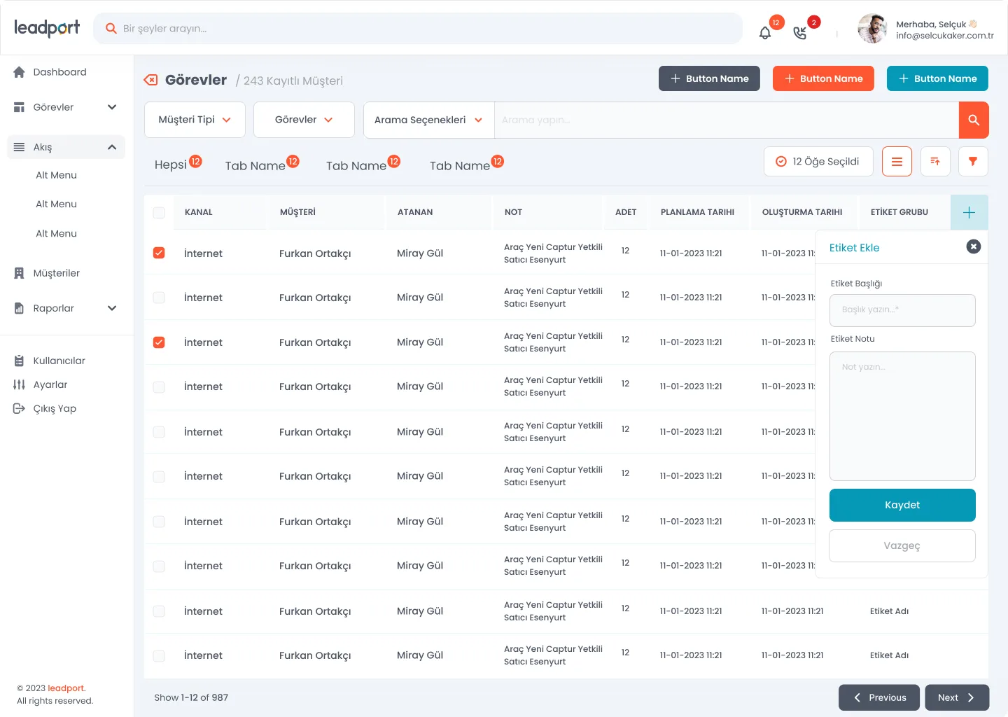 Leadport Customer App — tasarım 9