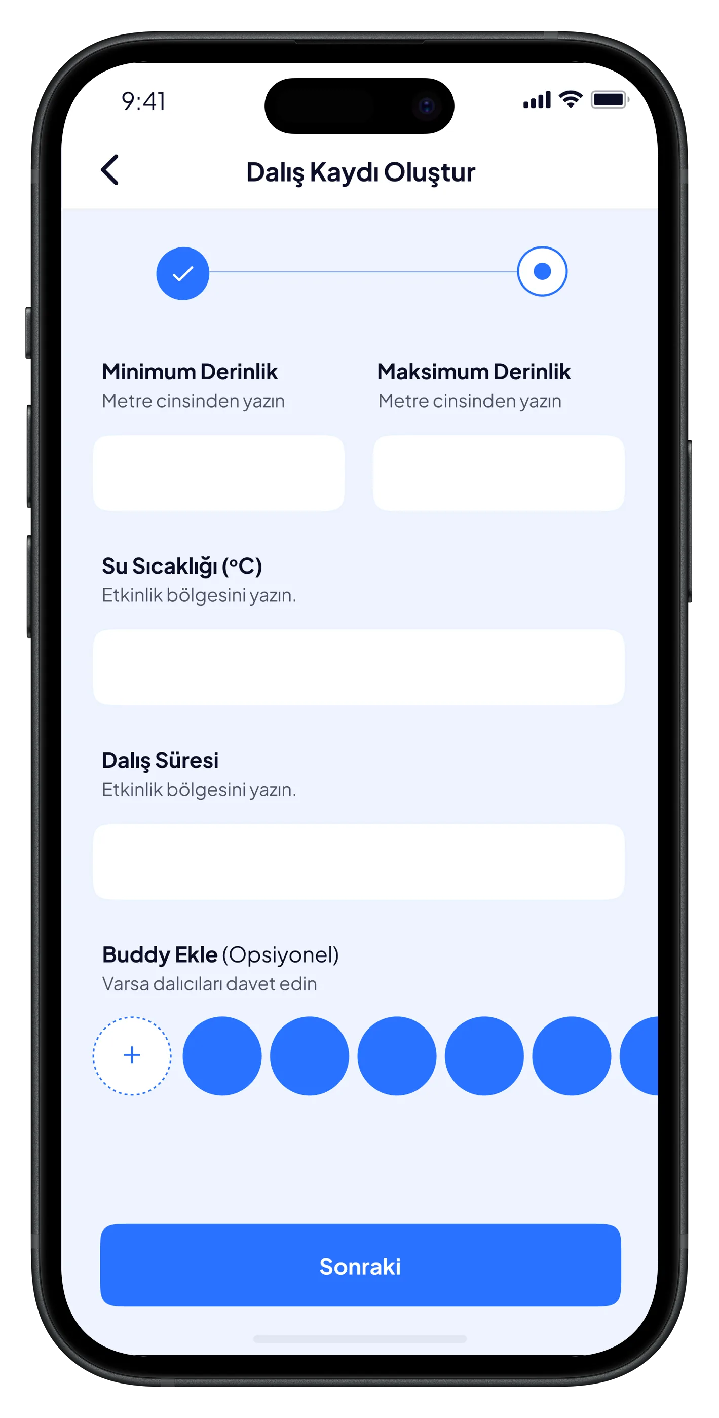 Scuba Diving Mobile App — tasarım 5