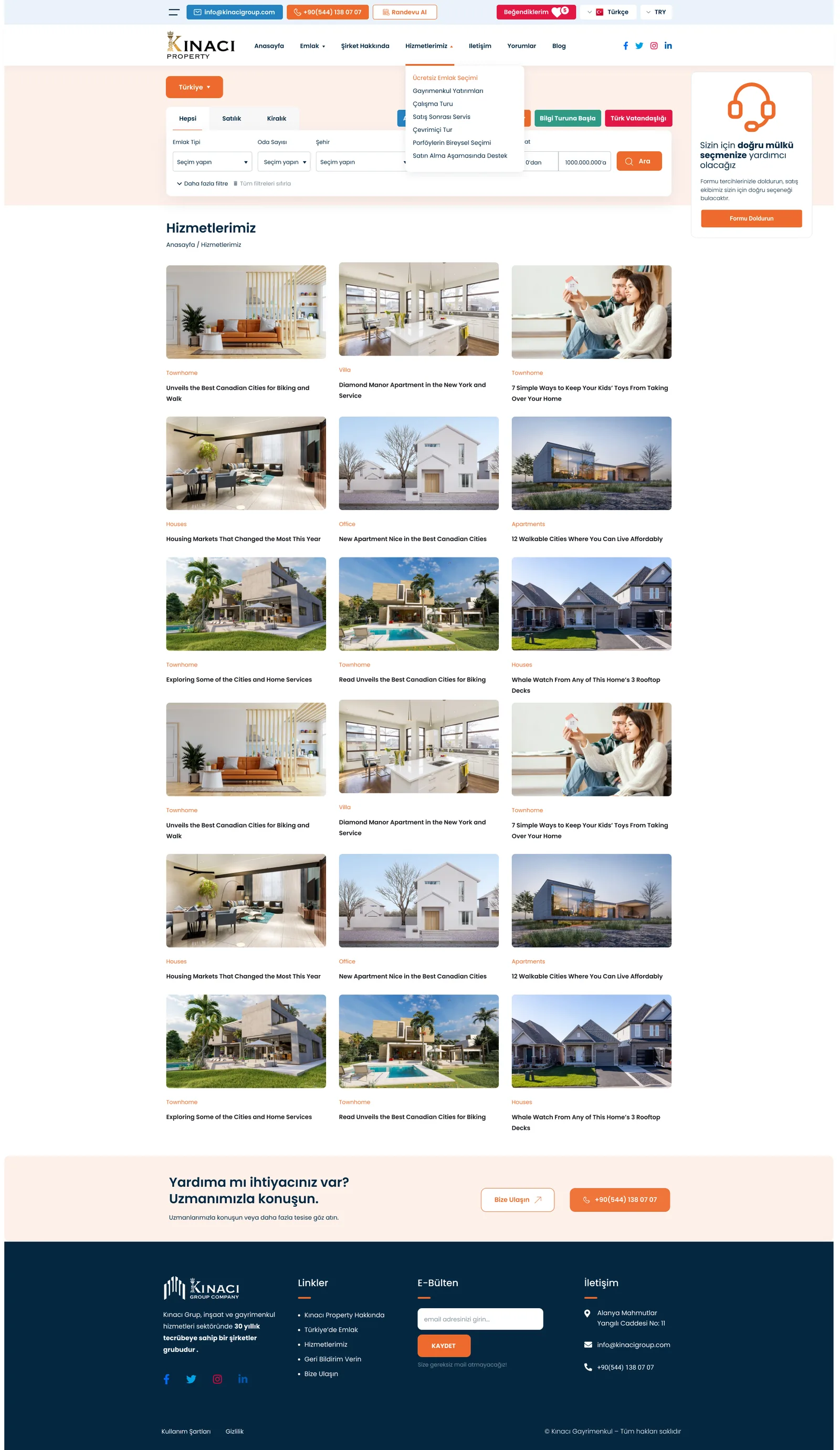 Real Estate Website — tasarım 11