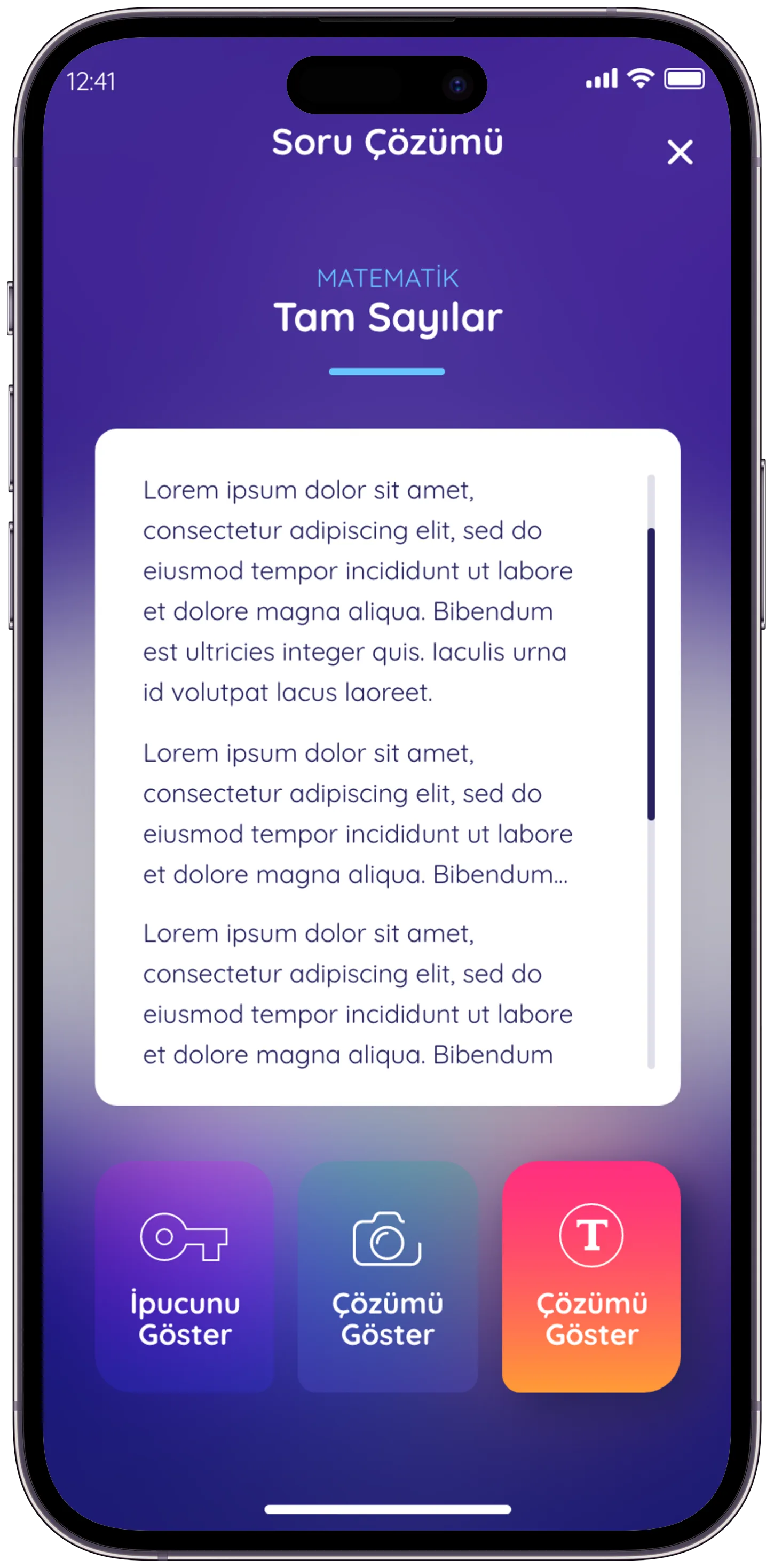 Soru Defteri Q&A App — tasarım 17