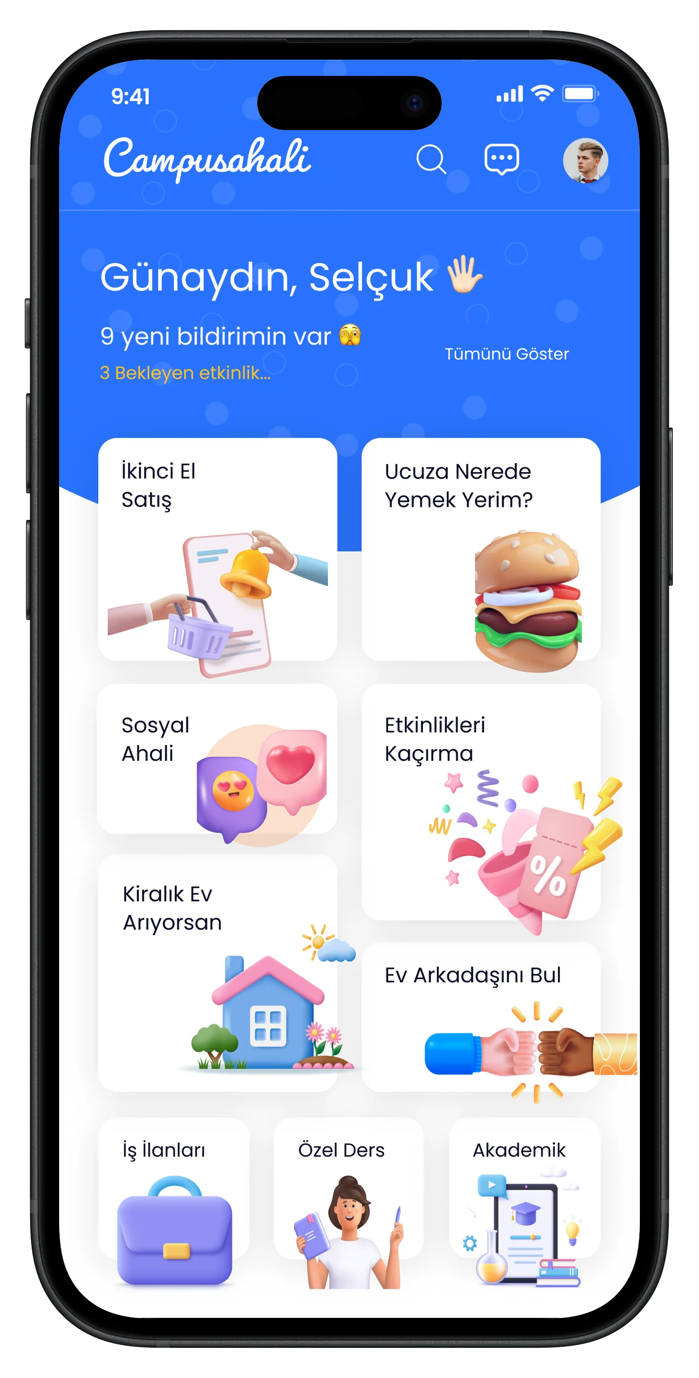 University Life Mobile App — tasarım 12