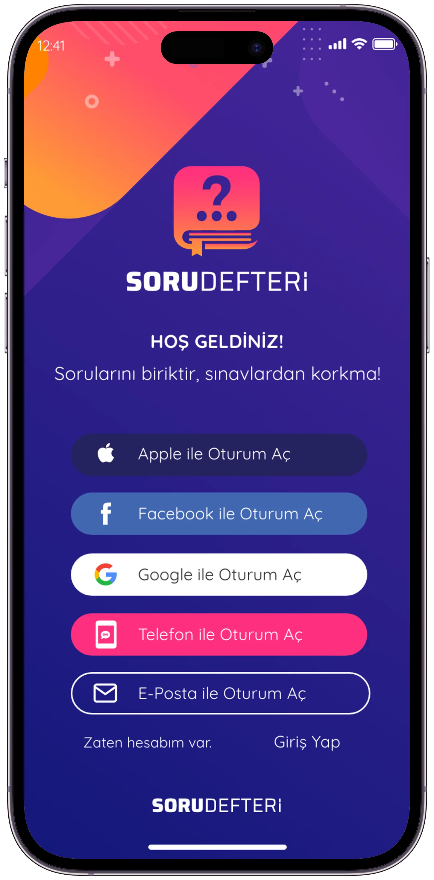 Soru Defteri Q&A App — tasarım 6