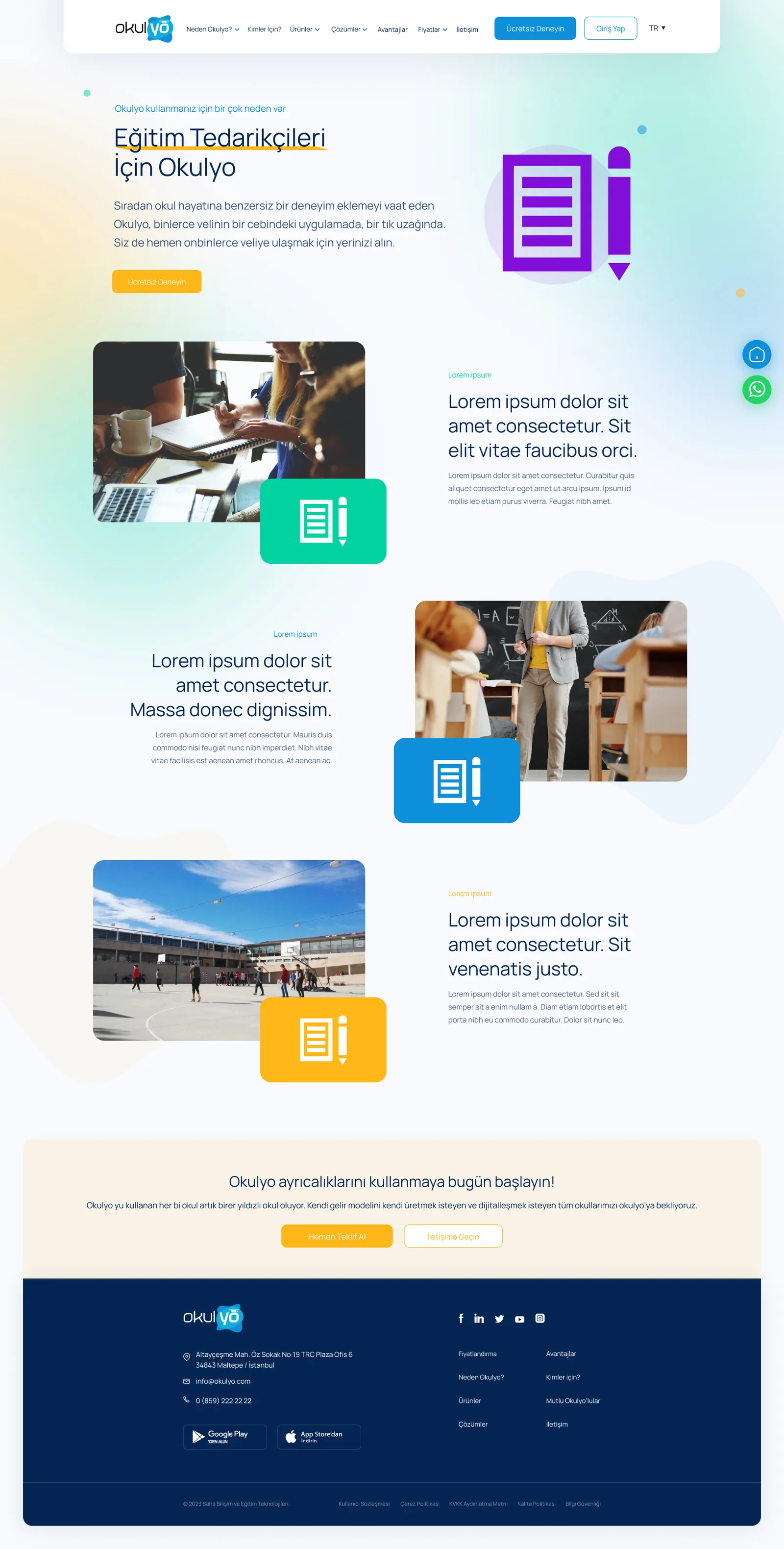 Okulyo Corporate Website — tasarım 8