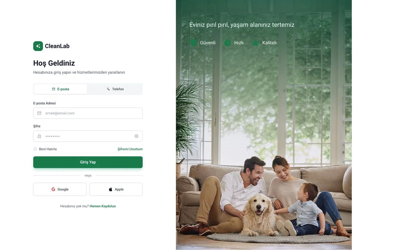 Clean Lab Web — tasarım 3