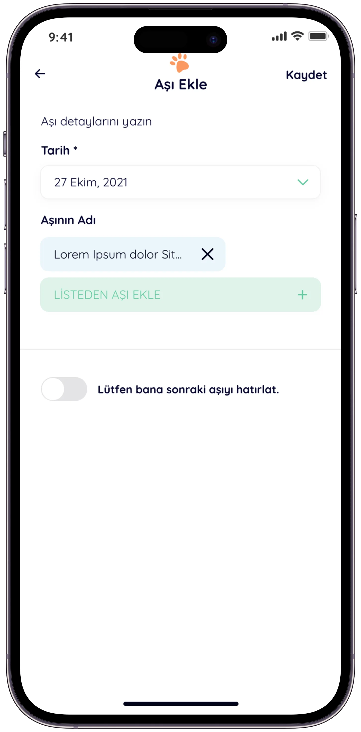 Pawla Pet App — tasarım 9