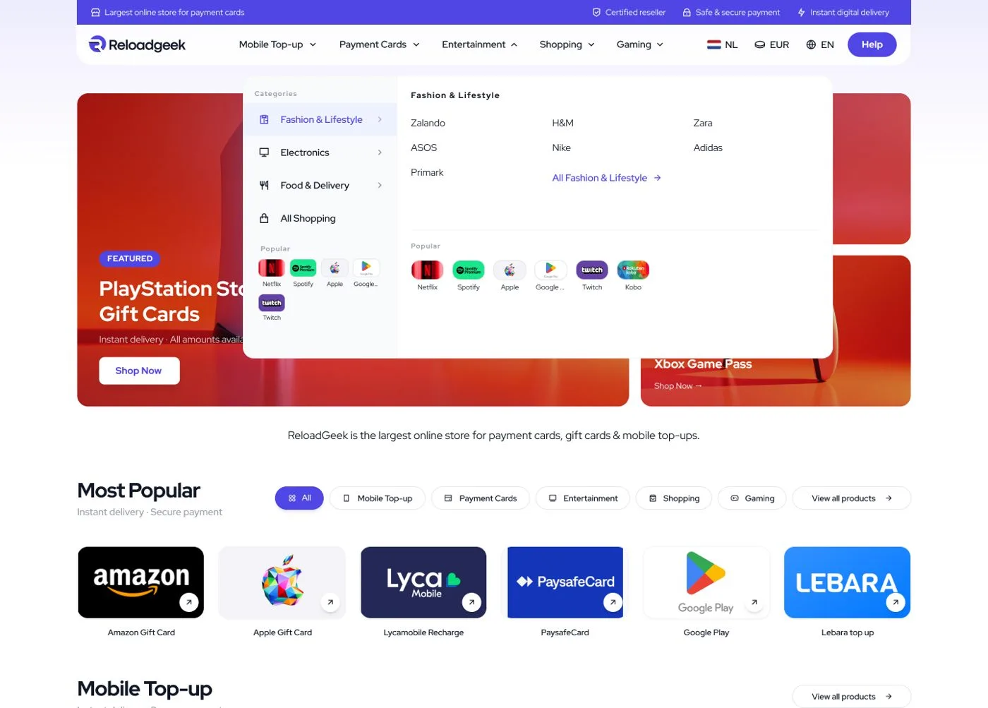 ReloadGeek Desktop Website — tasarım 11