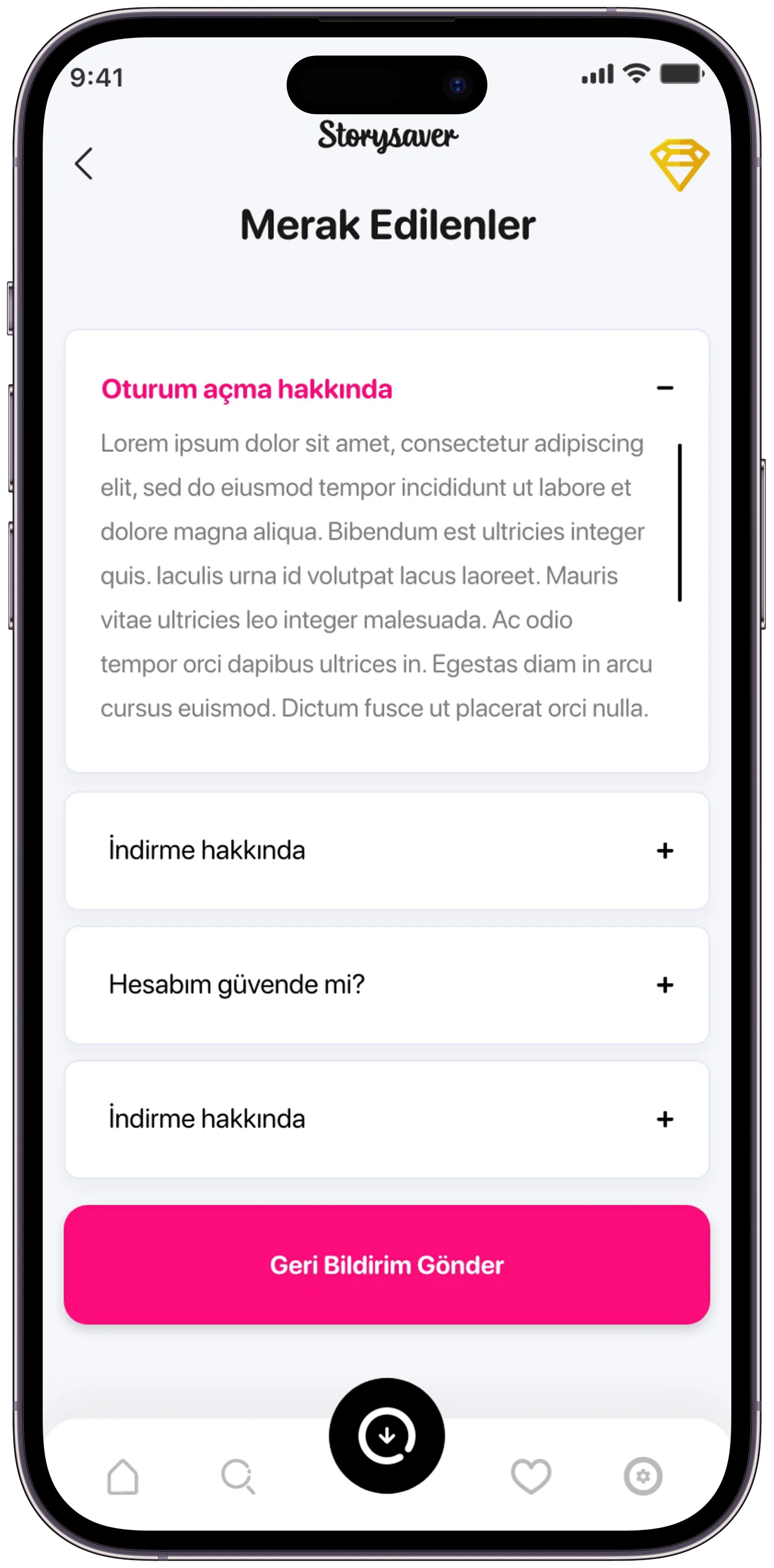 Story Saver Social App — tasarım 11