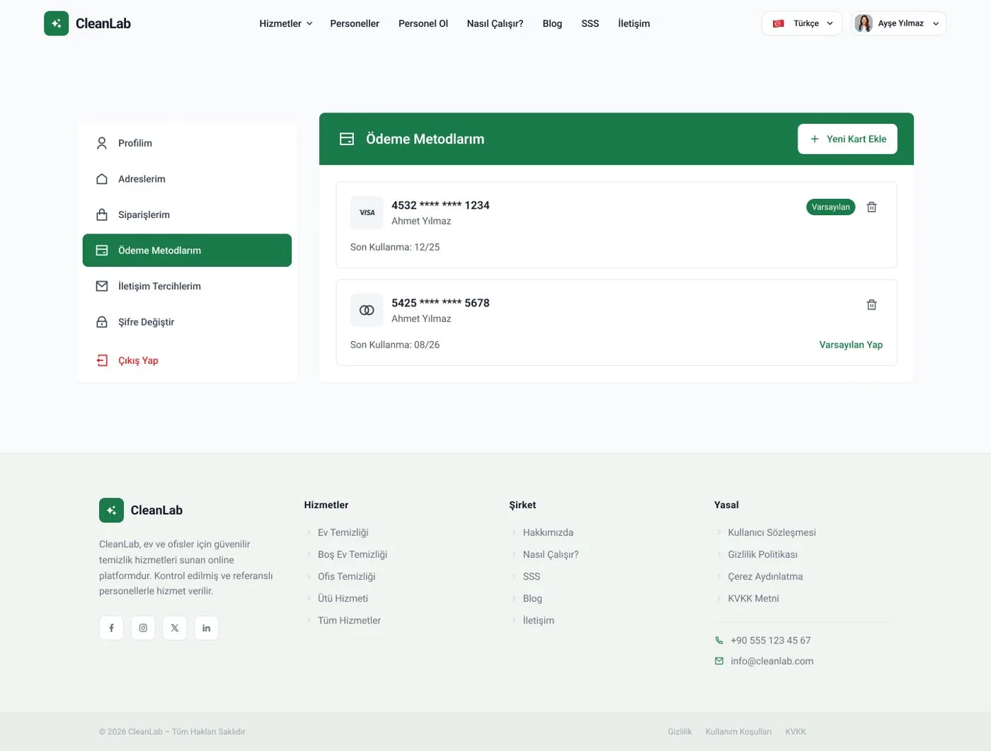 Clean Lab Web — tasarım 4