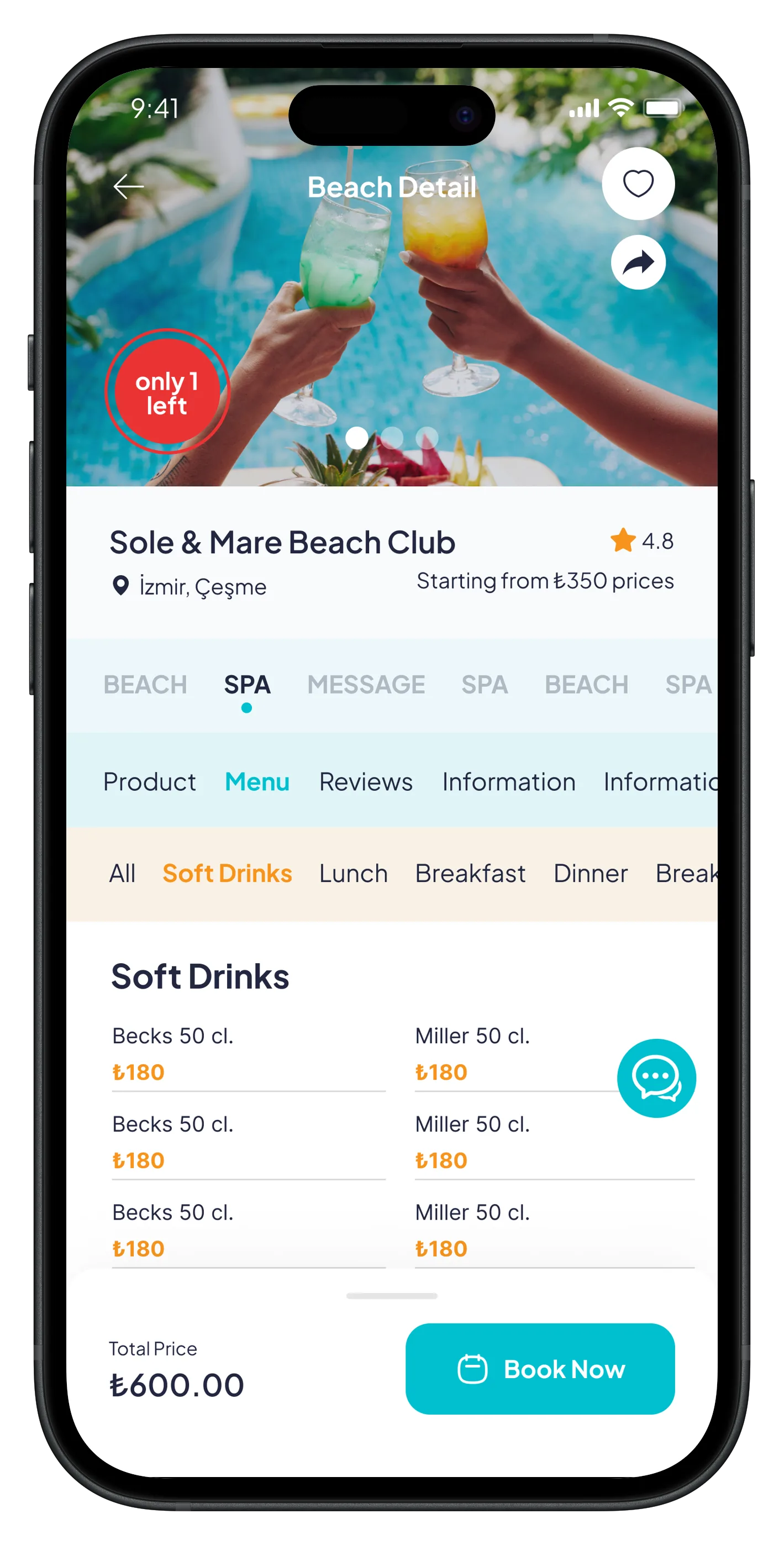 Go Beach Mobile App — tasarım 4