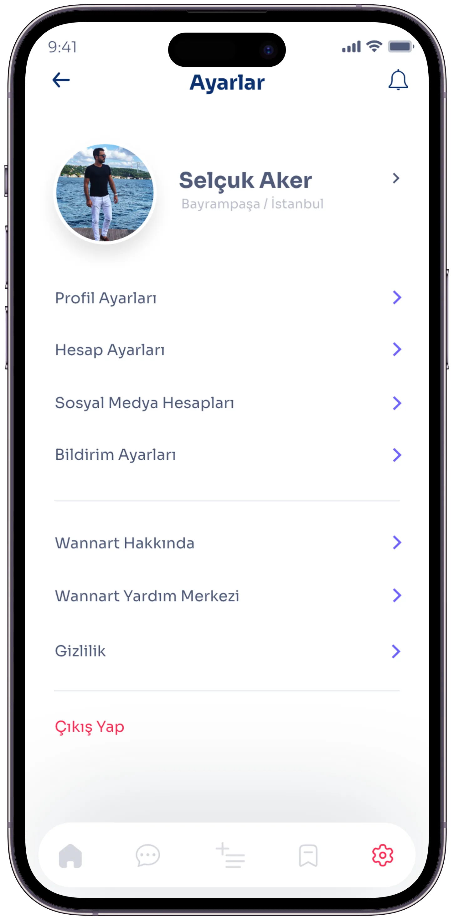 Wannart Social App — tasarım 10