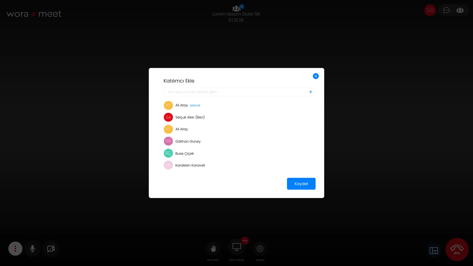 Wora Online Meet — tasarım 18