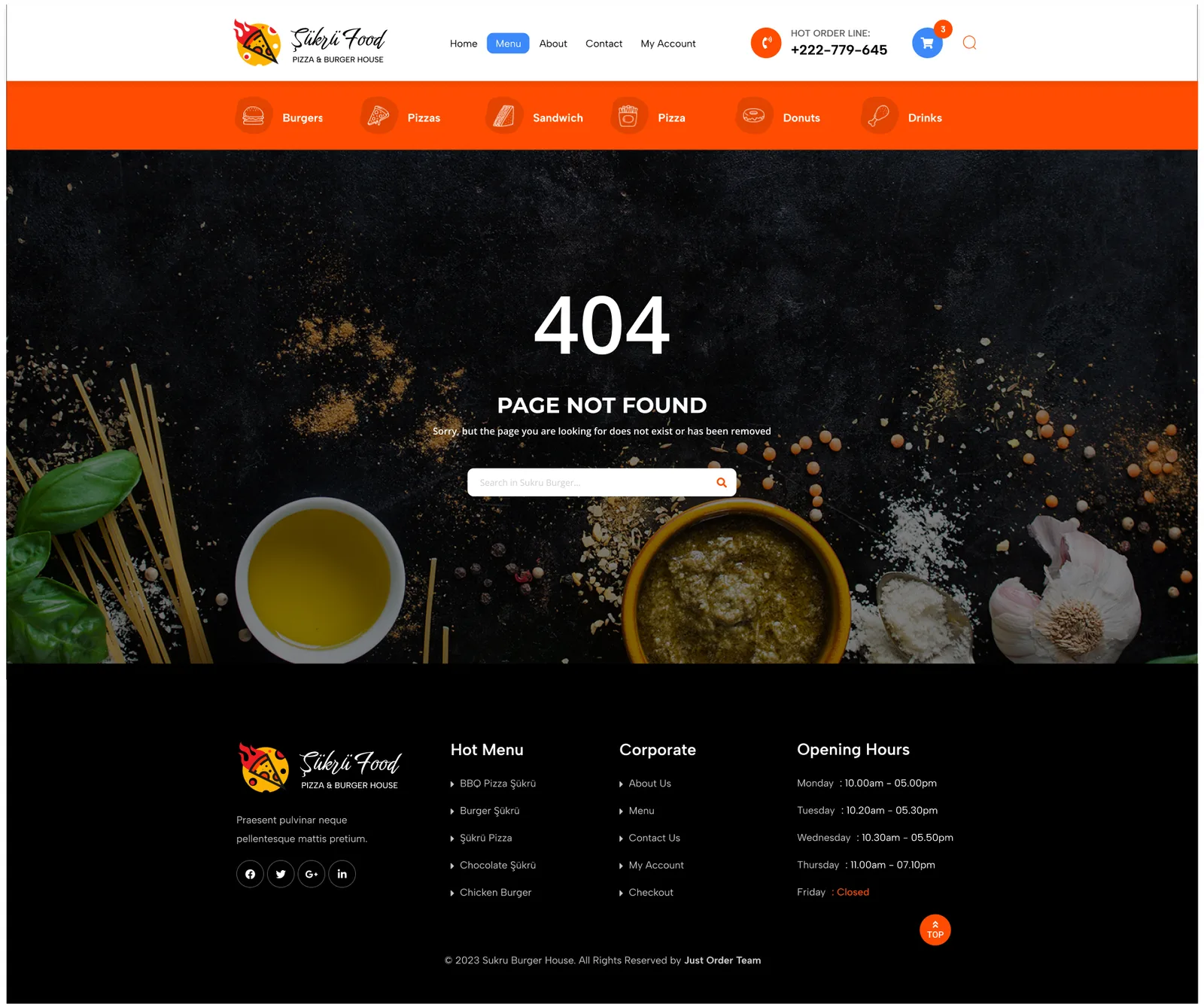 Food Order — tasarım 1