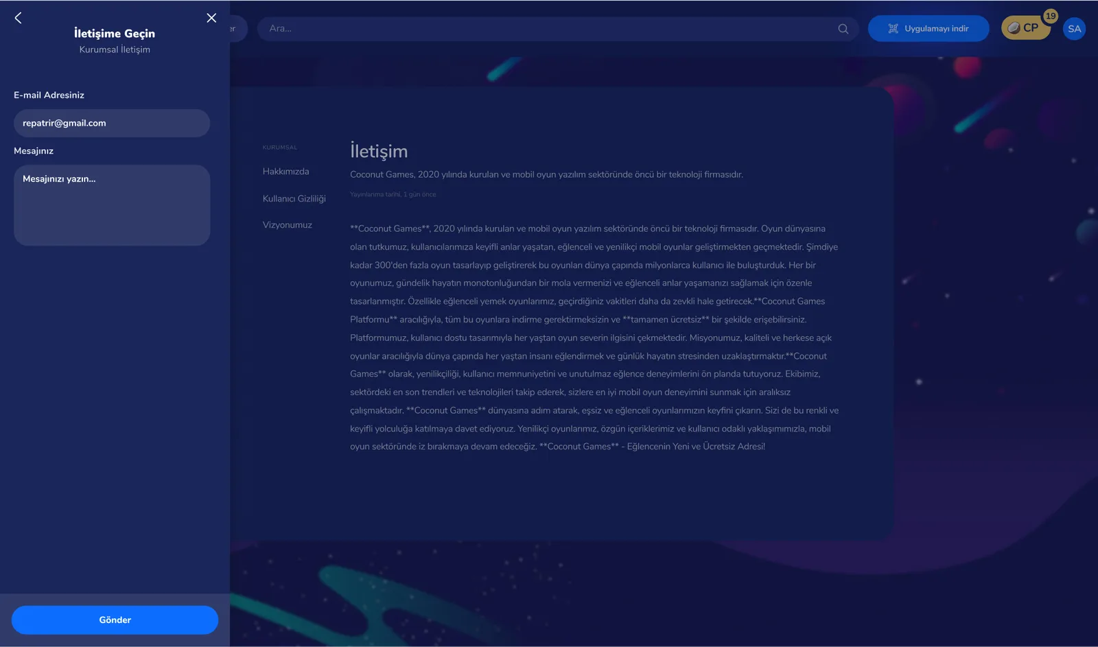 Game Community Website — tasarım 5