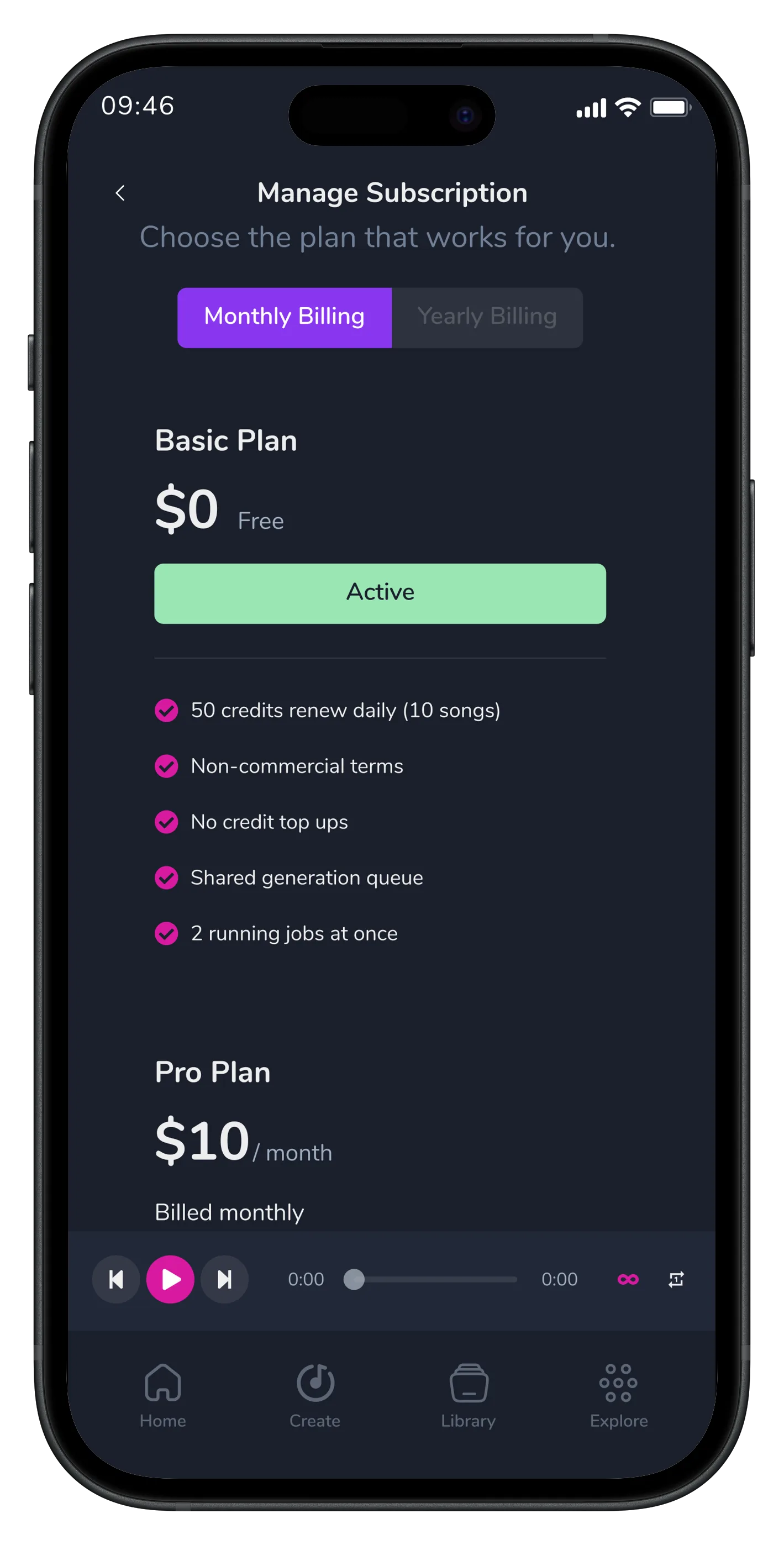 AI Create Music Mobile App — tasarım 6