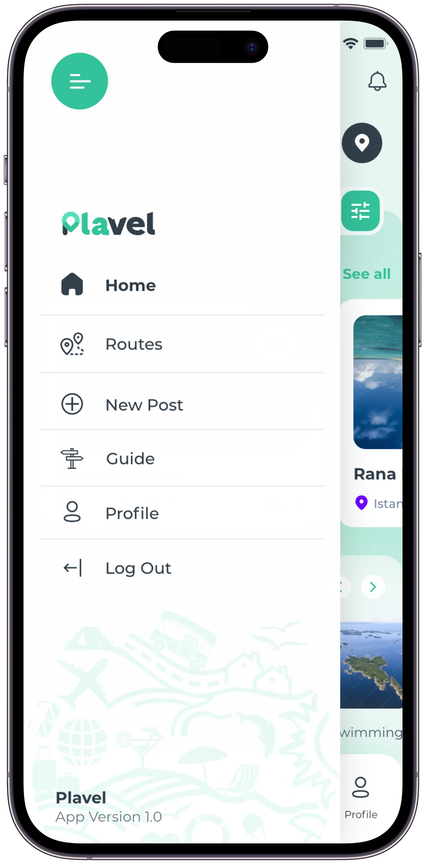 Plavel Tourism App — tasarım 20