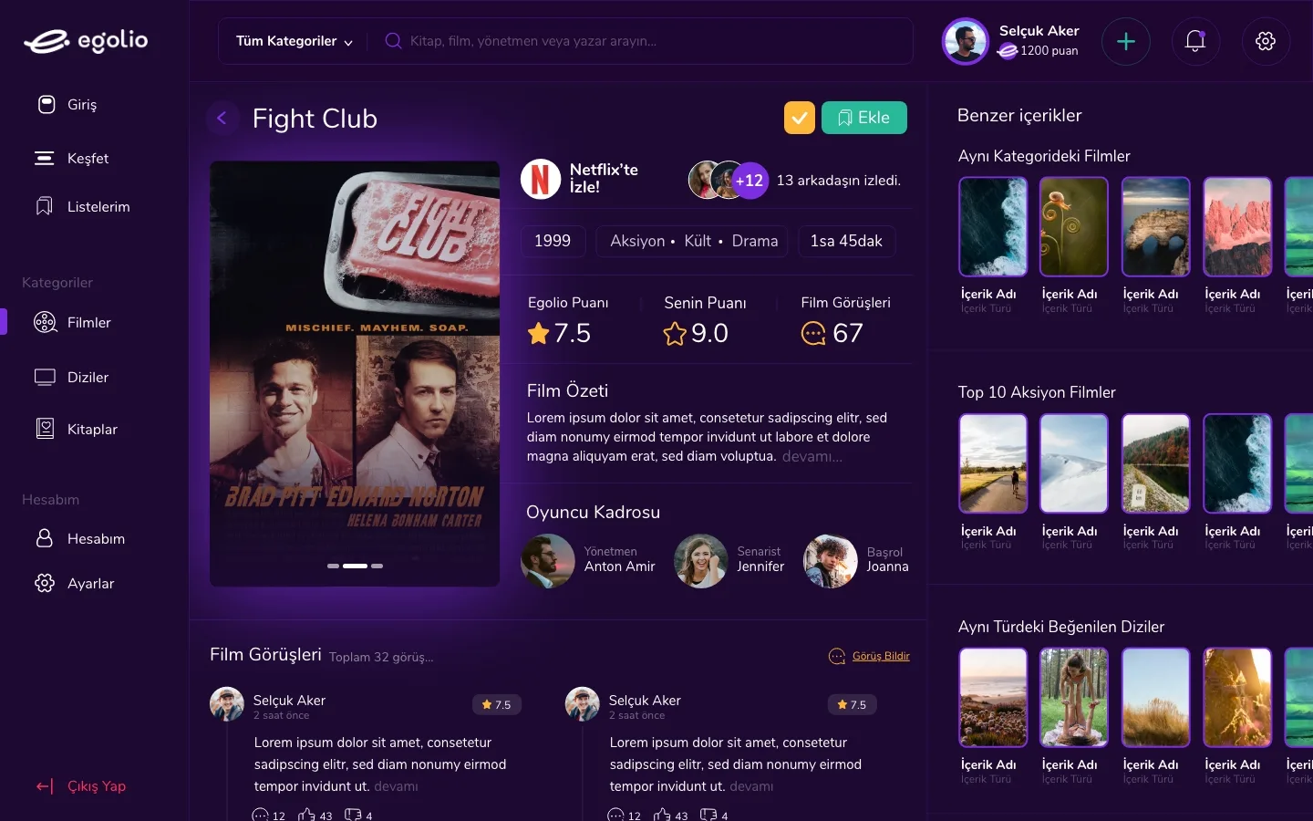 Movie Web App — tasarım 5