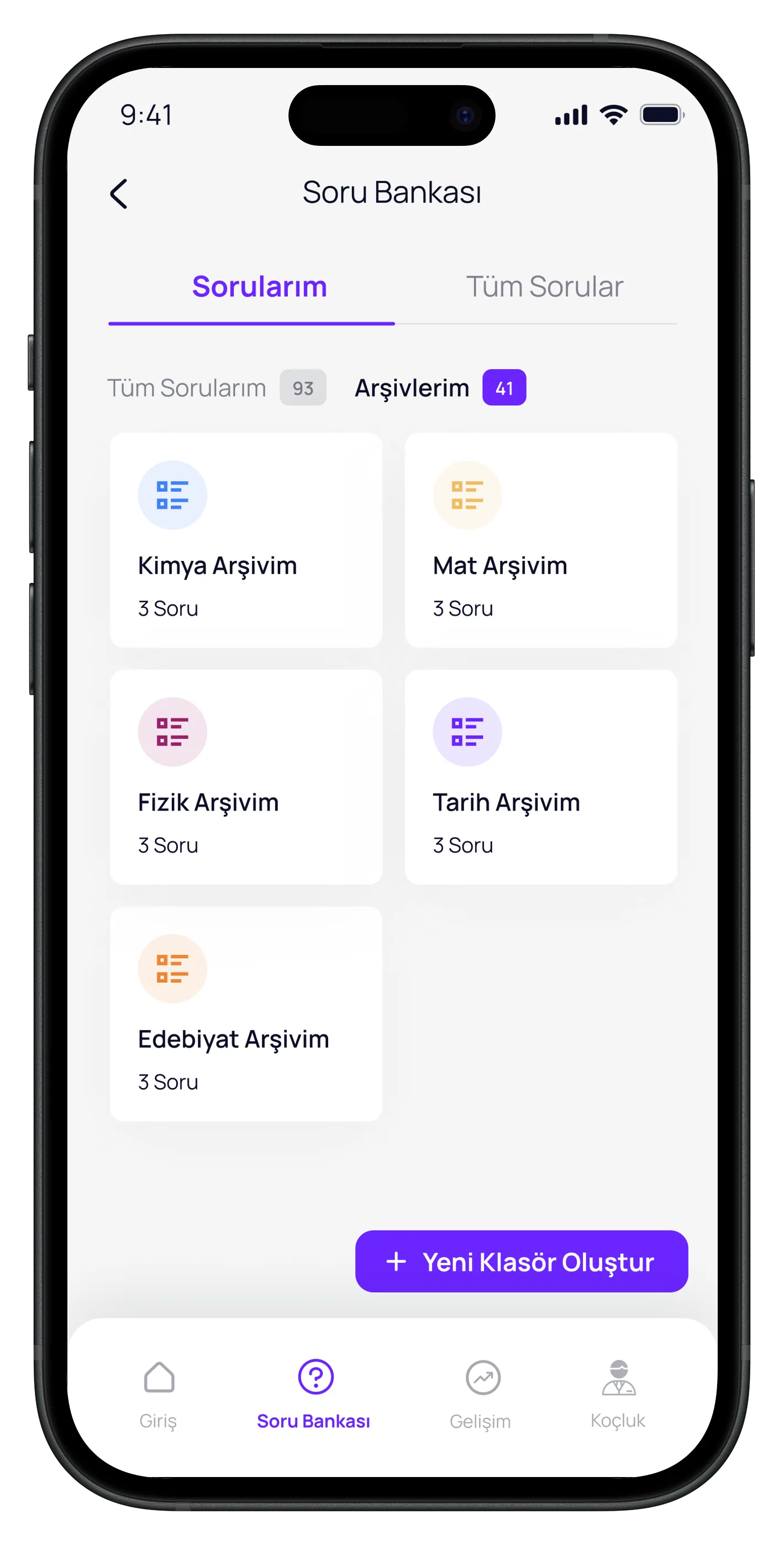 Question Based Education App — tasarım 17