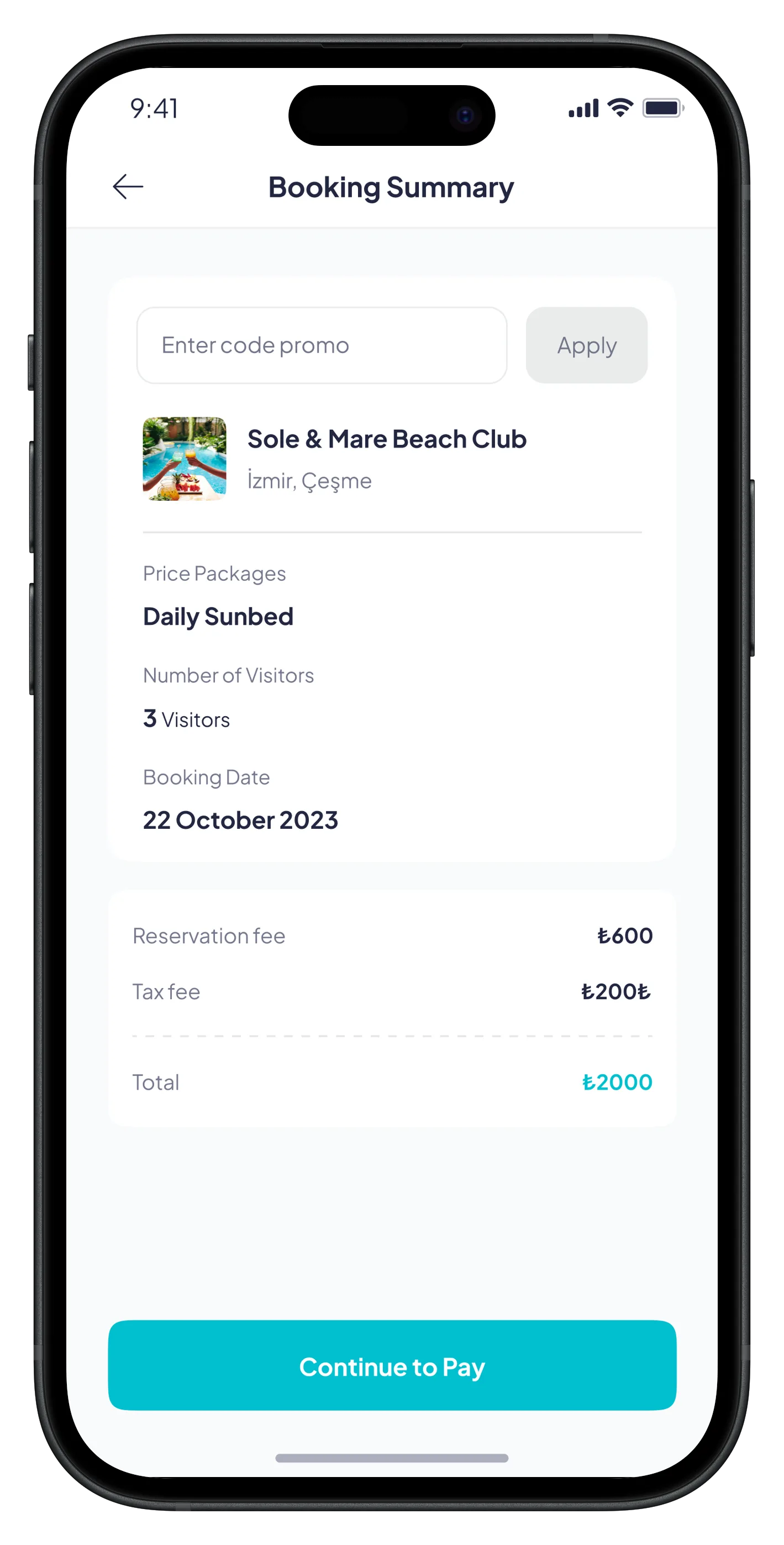 Go Beach Mobile App — tasarım 30