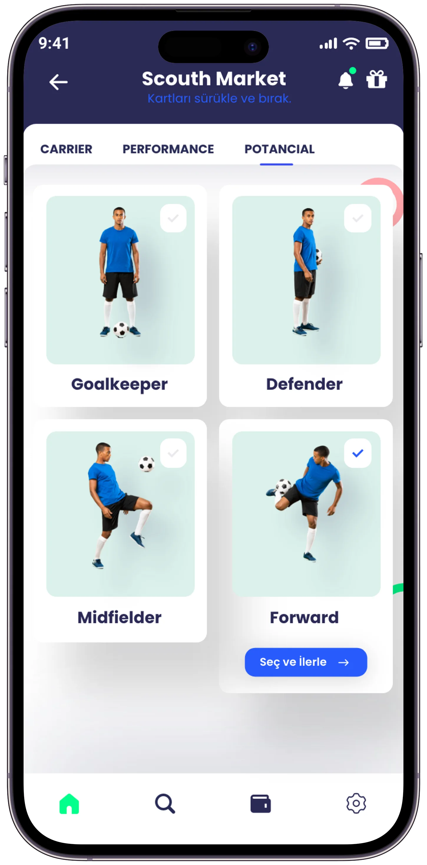 Scouthub Player App — tasarım 7