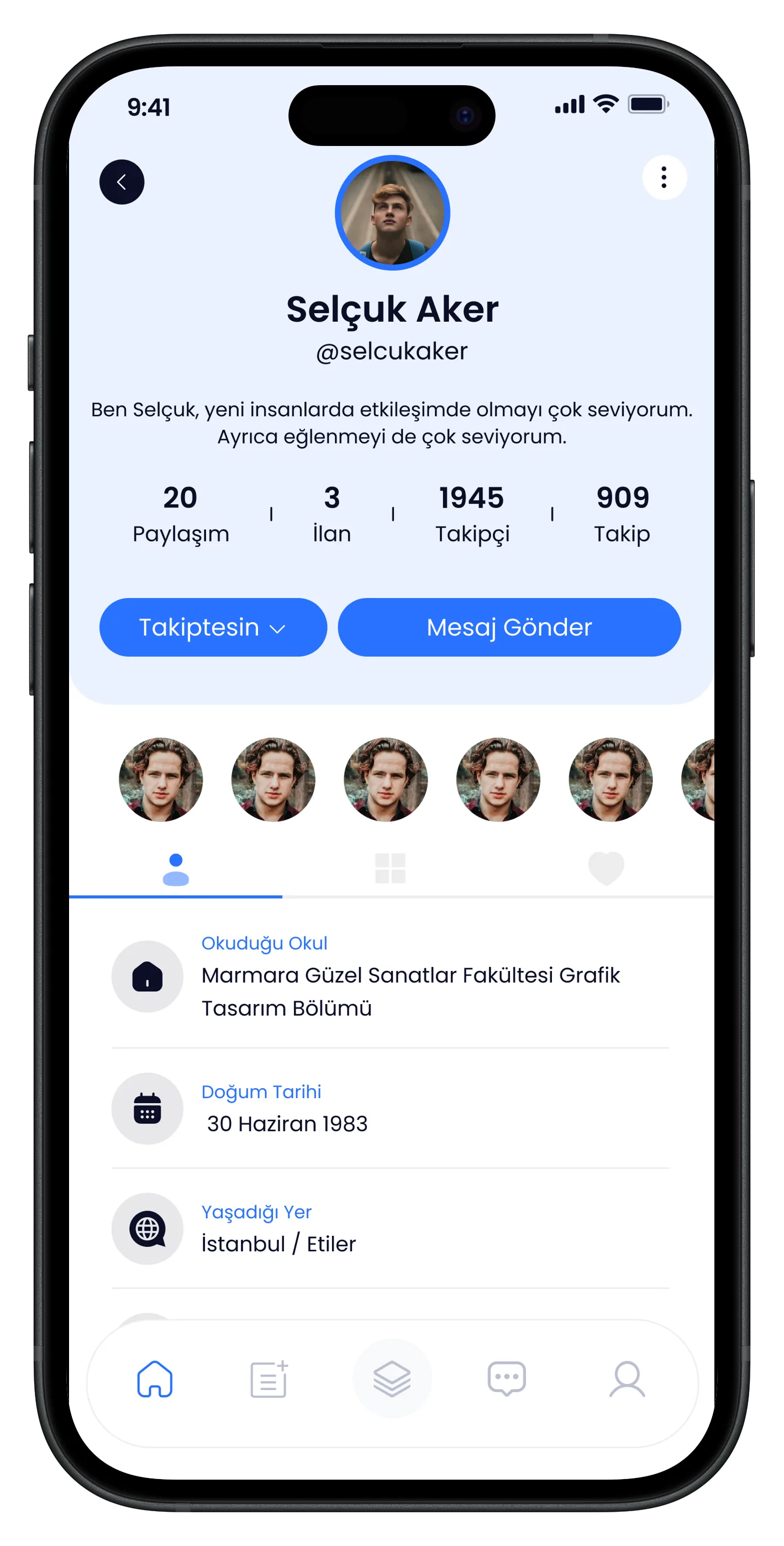 University Life Mobile App — tasarım 20
