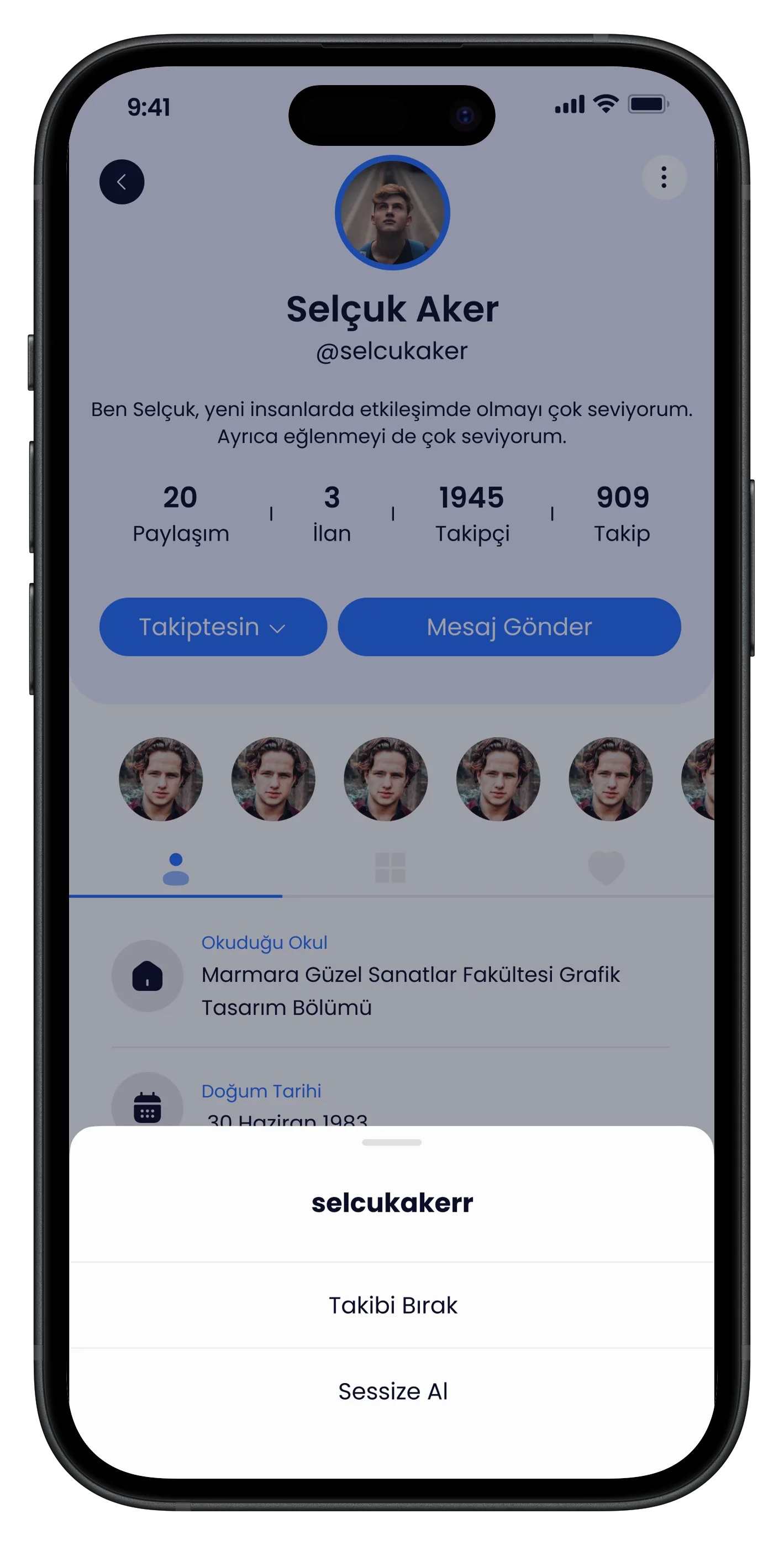 University Life Mobile App — tasarım 19