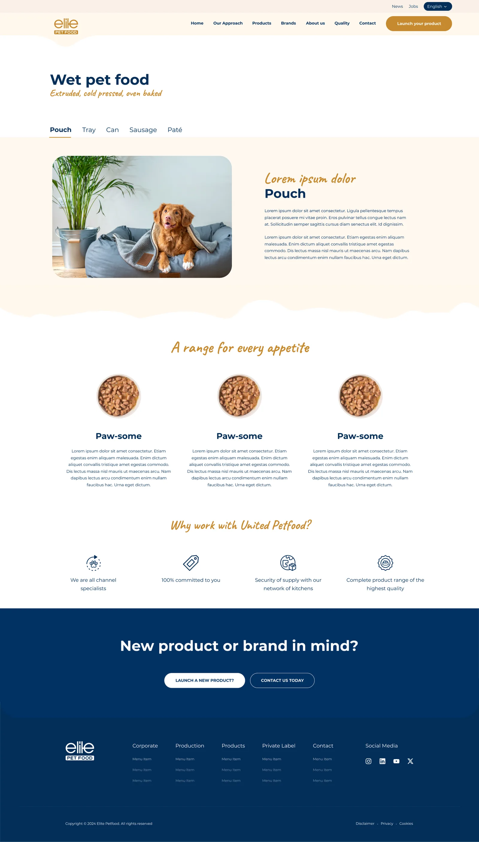 Pet Foods Corporate Website — tasarım 19