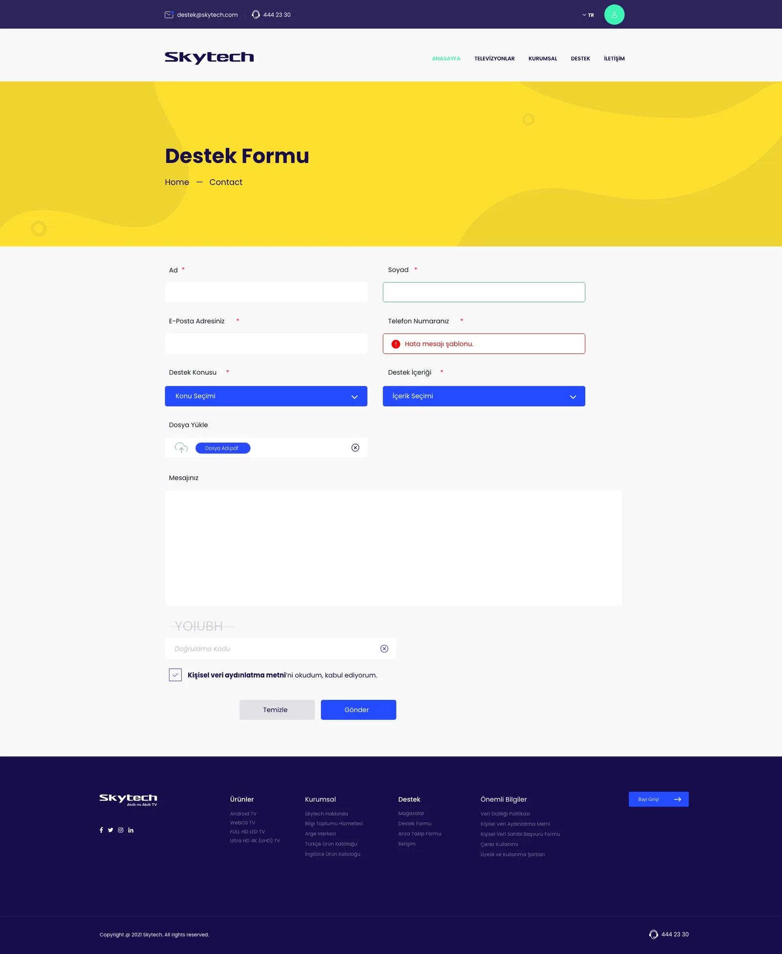 Skytech Website — tasarım 8