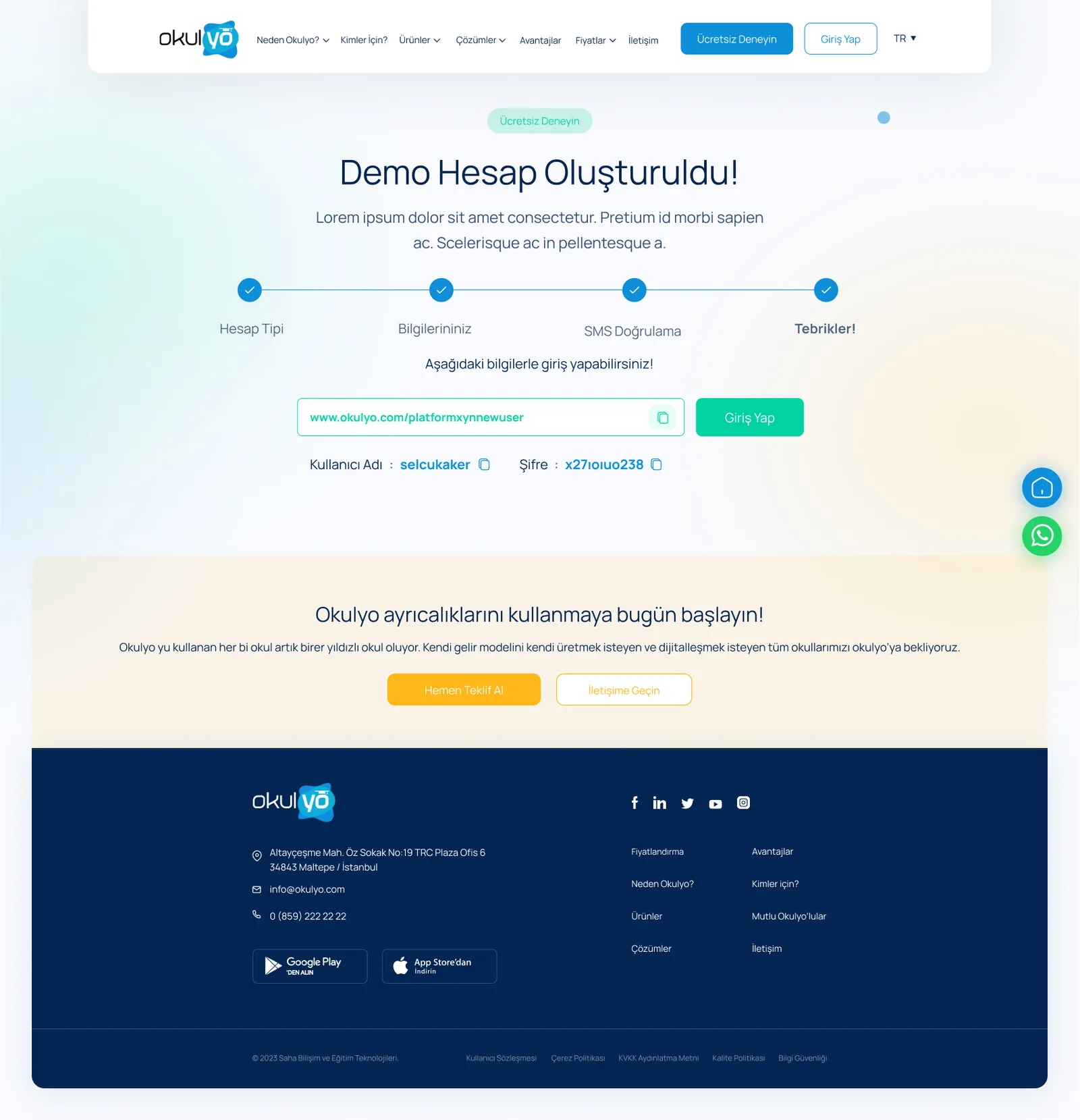 Okulyo Corporate Website — tasarım 24