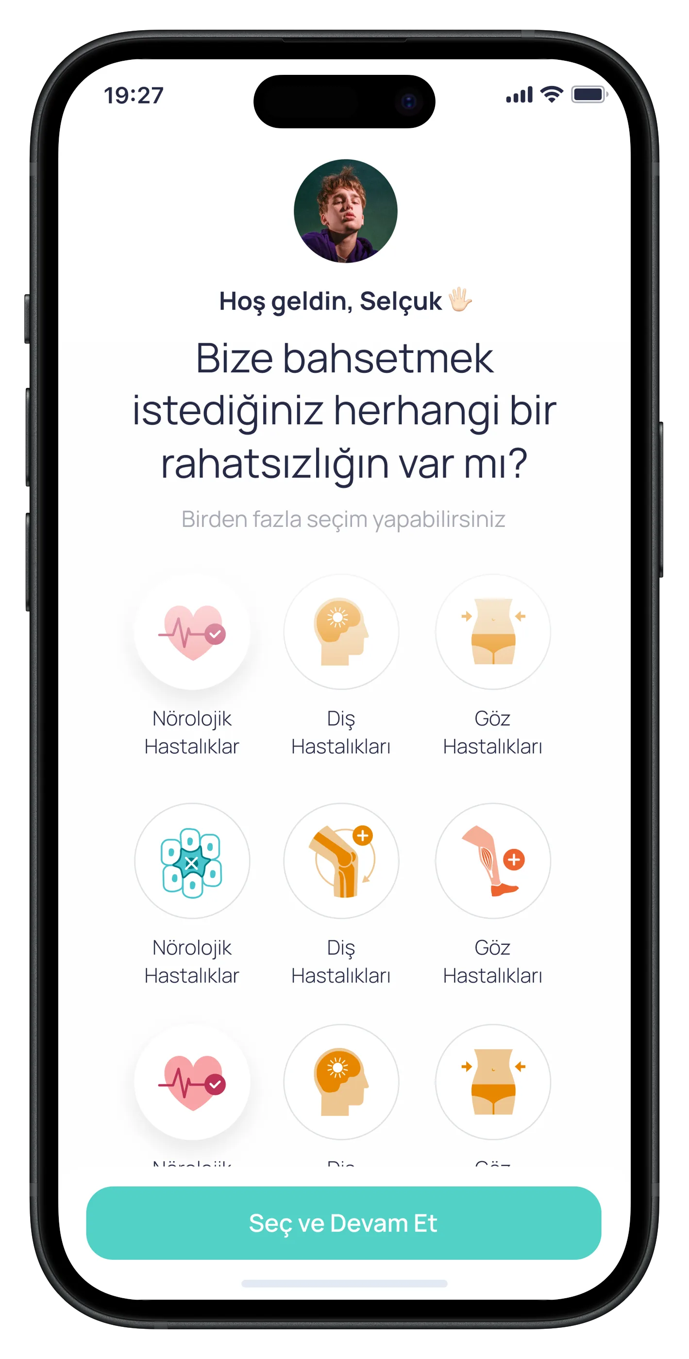 Health Mobile App — tasarım 2