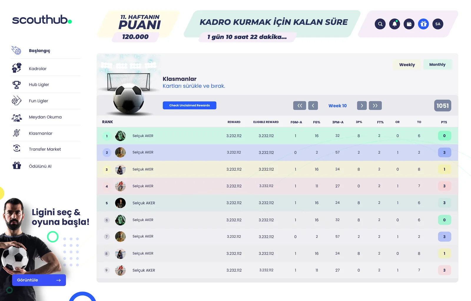 Scouthub Web App — tasarım 13