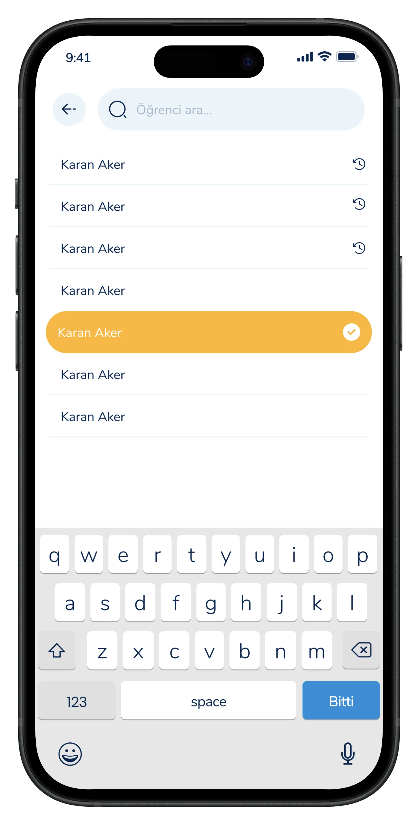 Parent & Student Mobile App — tasarım 1