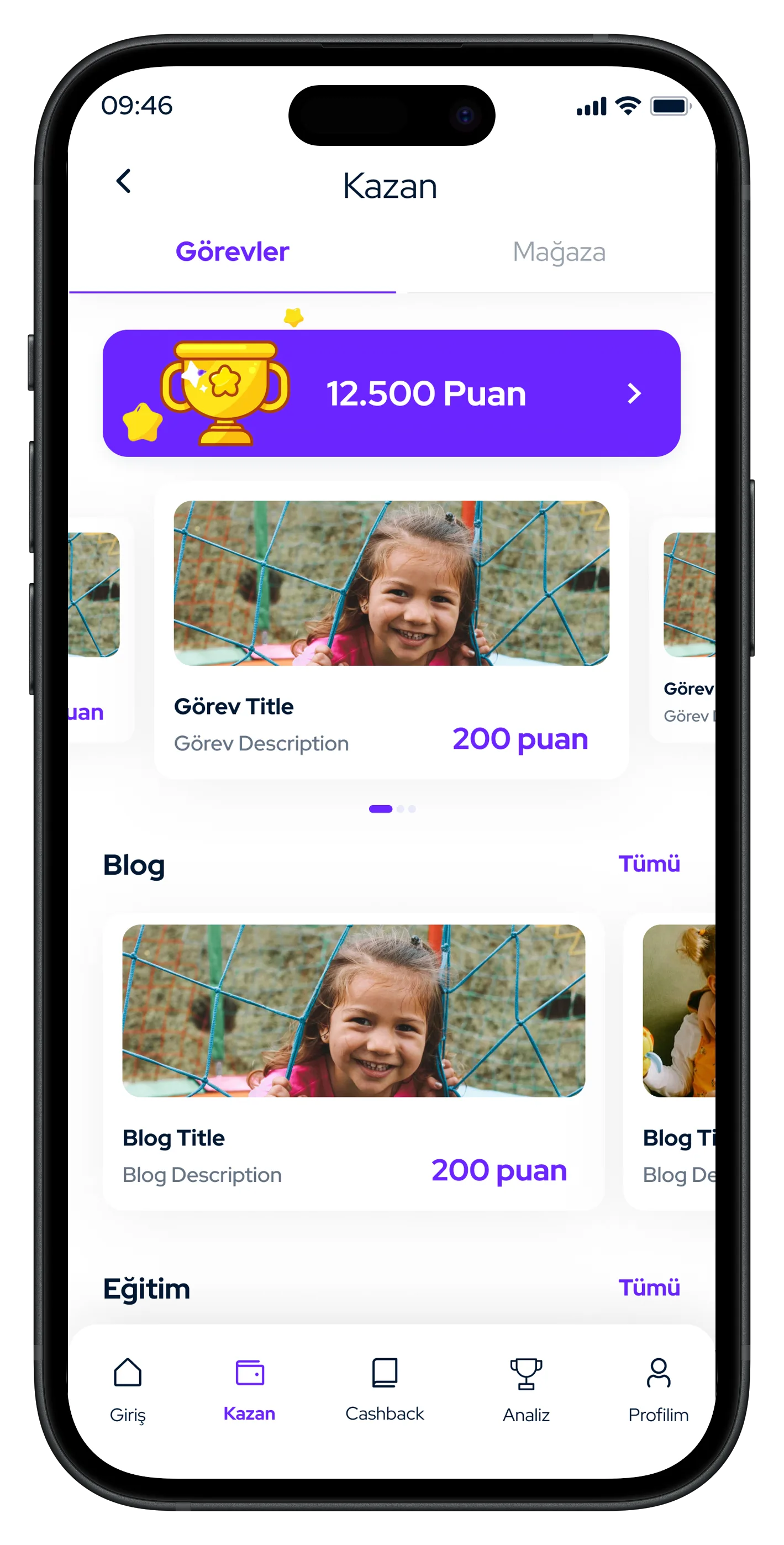 Parent & Child Finance Mobile App — tasarım 28