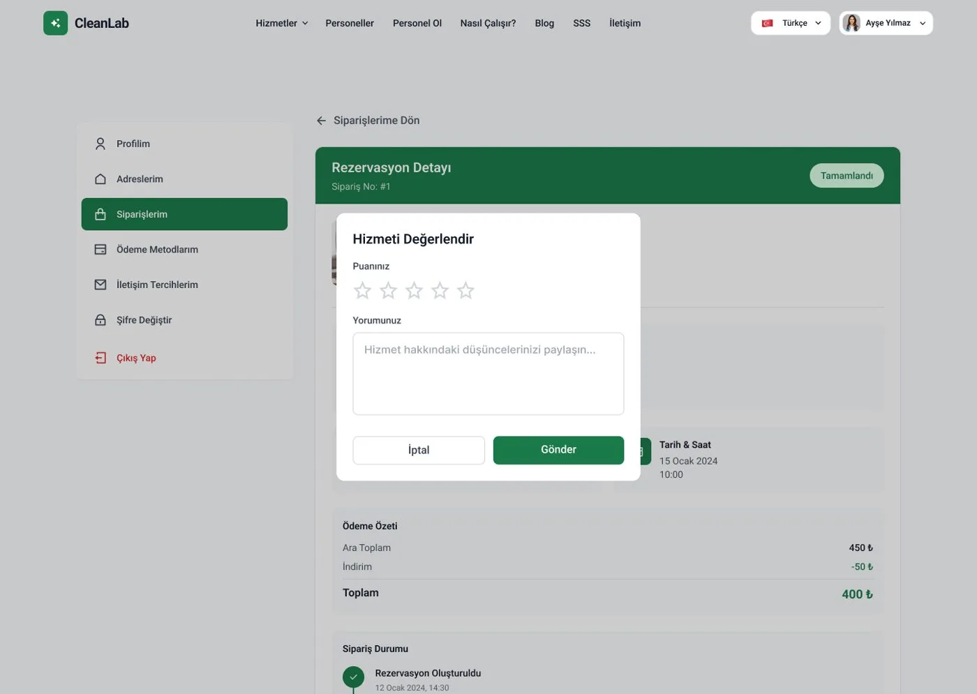 Clean Lab Web — tasarım 7