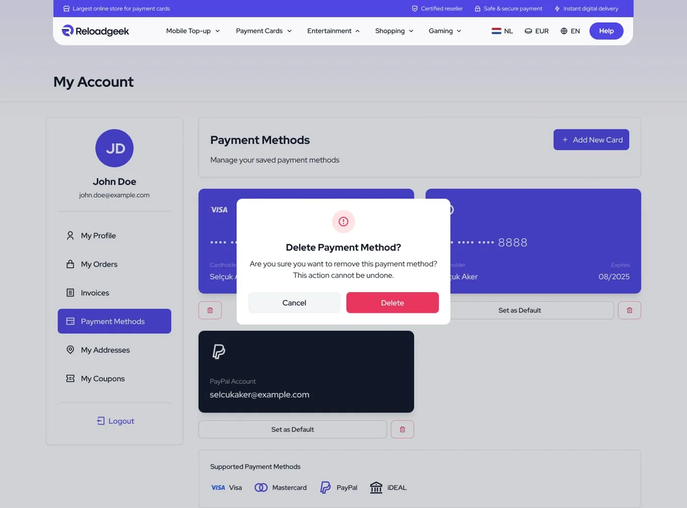 ReloadGeek Desktop Website — tasarım 8