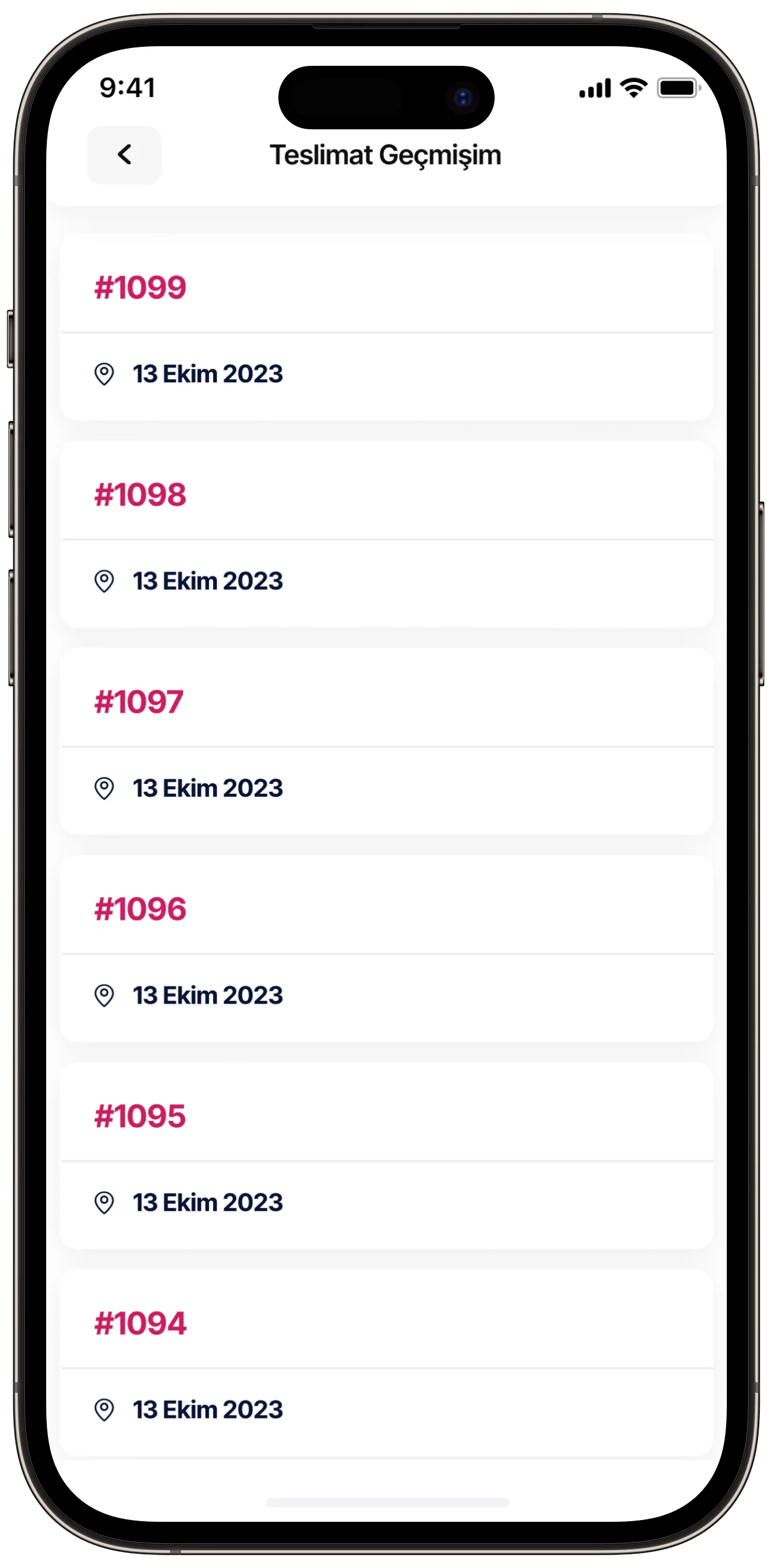 Courier App — tasarım 10