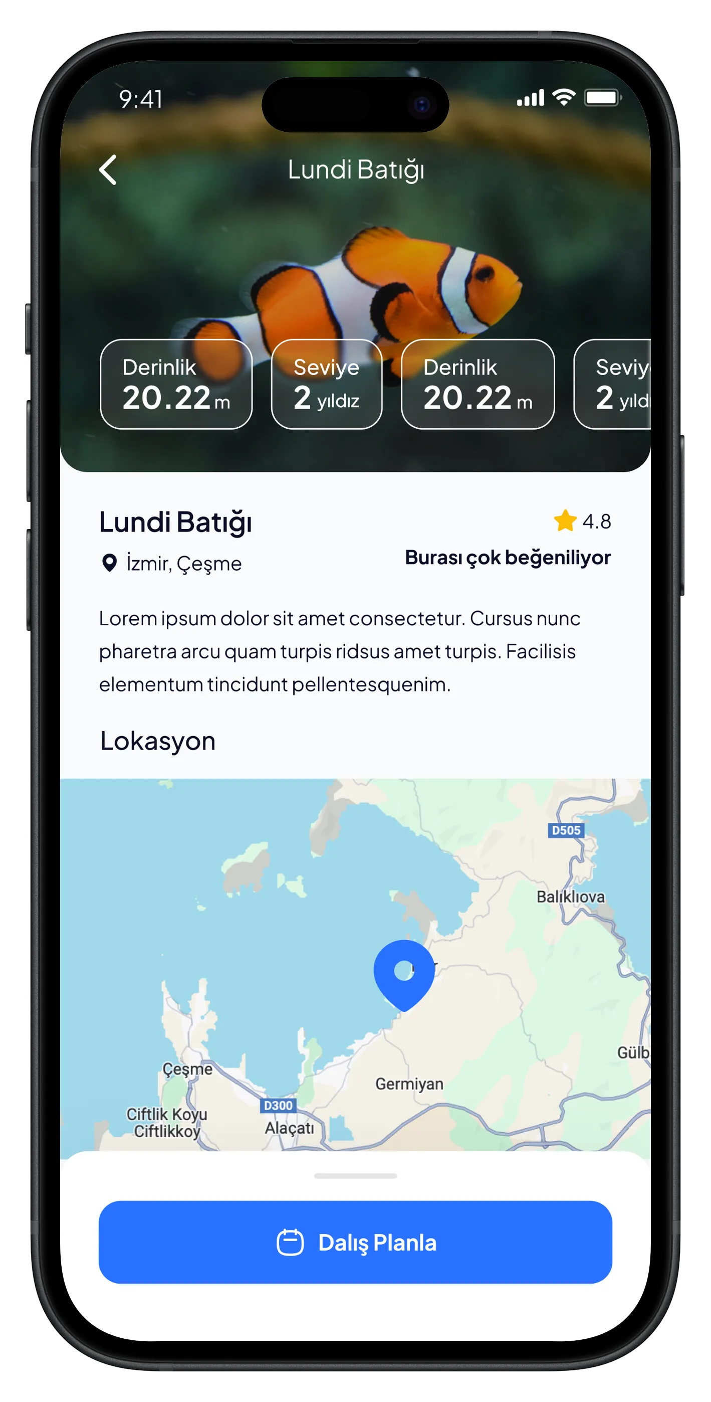 Scuba Diving Mobile App — tasarım 21