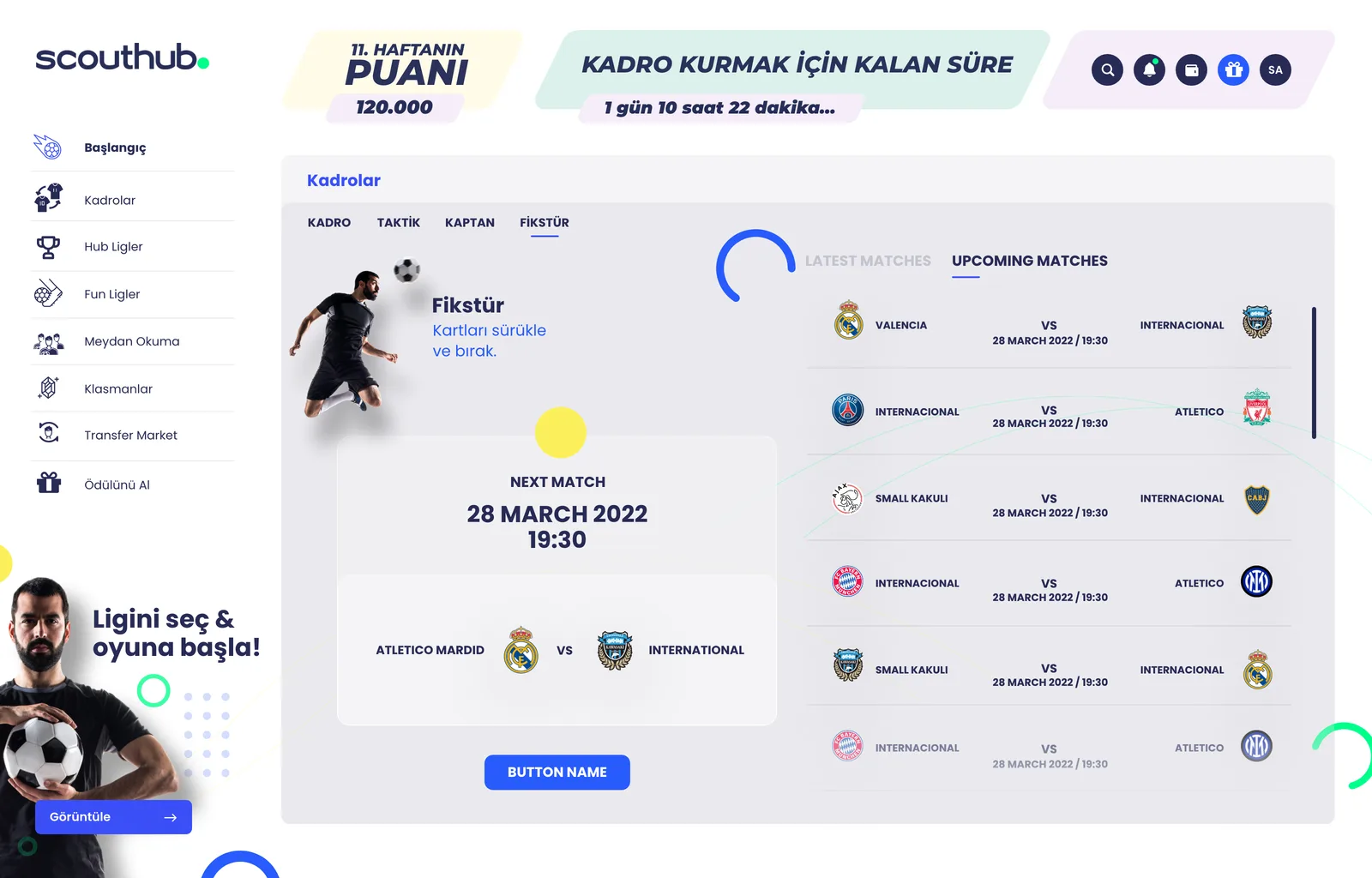 Scouthub Web App — tasarım 3