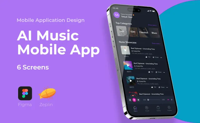 AI Create Music Mobile App — Mobil Uygulama, Kortex Digital Reklam Ajansı