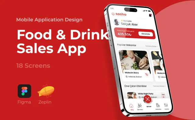 Food & Drink Discount App — Mobil Uygulama, Kortex Digital Reklam Ajansı