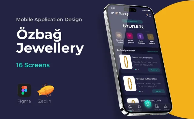 Özbağ Jewellery — Mobil Uygulama, Kortex Digital Reklam Ajansı