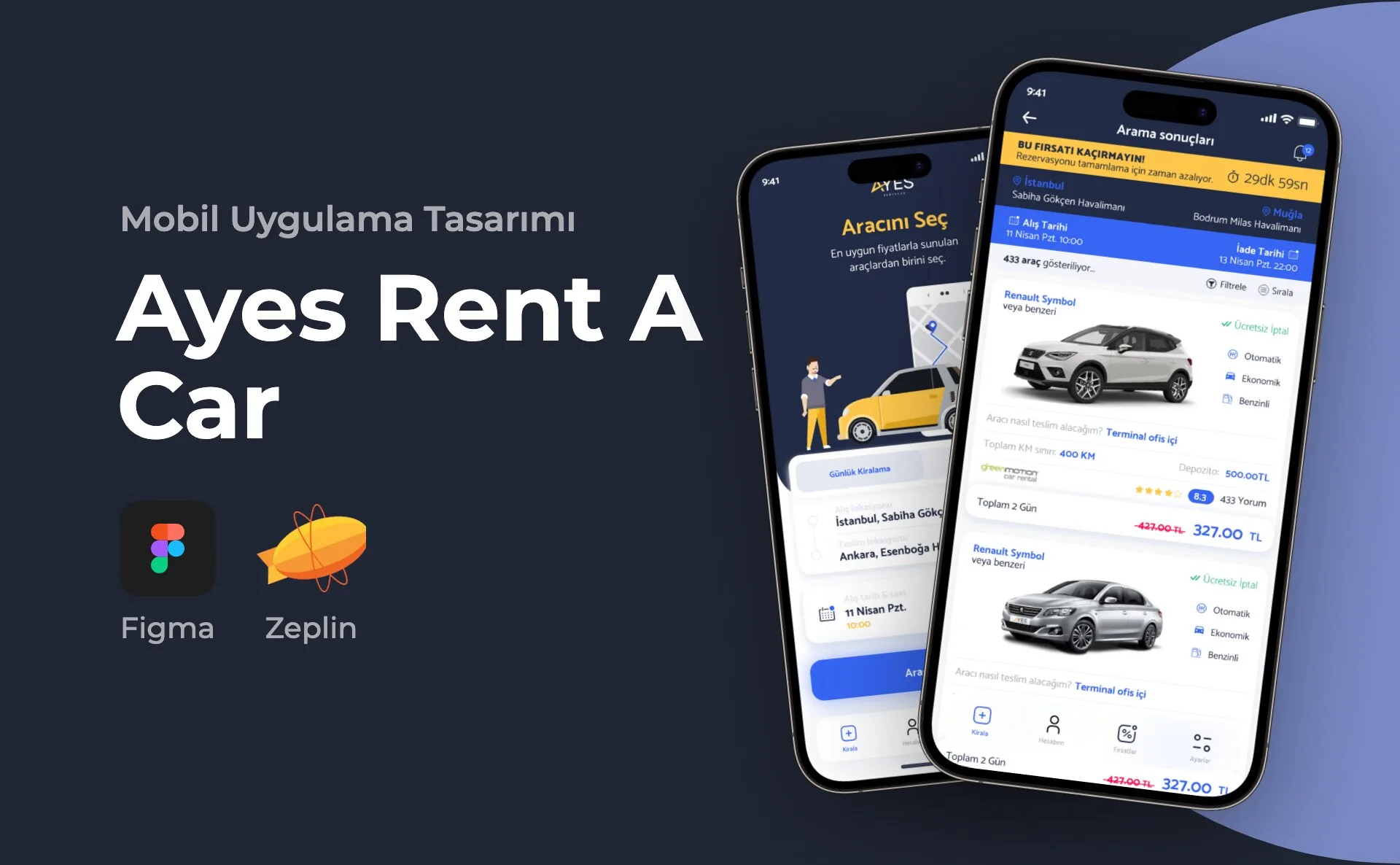 Ayes Rent A Car — Mobil Uygulama Tasarımı