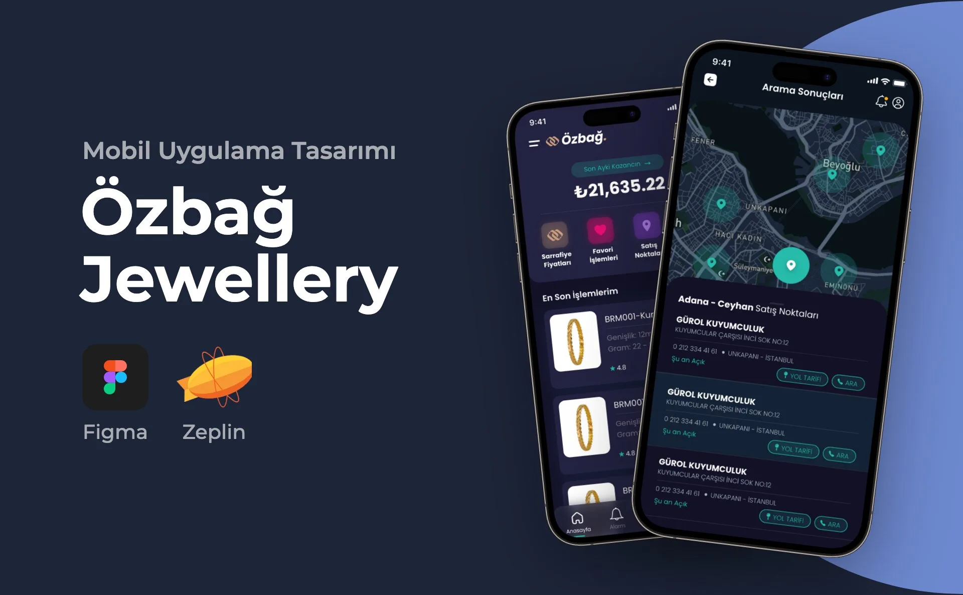 Özbağ Jewellery — Mobil Uygulama Tasarımı
