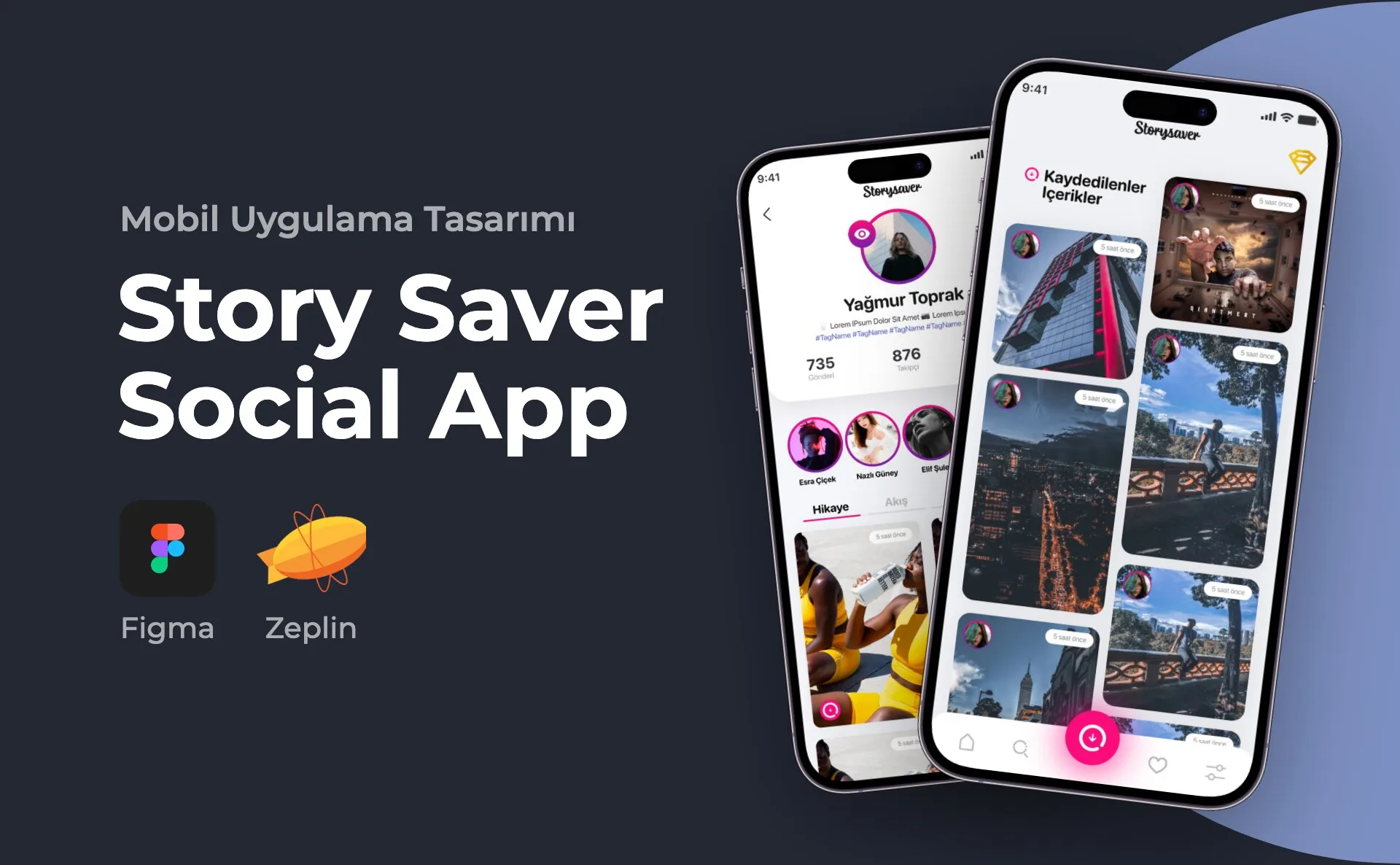 Story Saver Social App — Mobil Uygulama Tasarımı