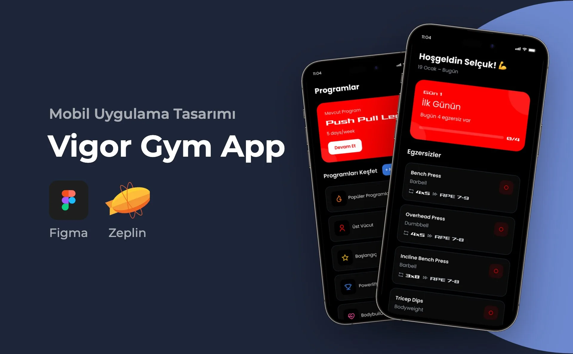 Vigor Gym App — Mobil Uygulama Tasarımı