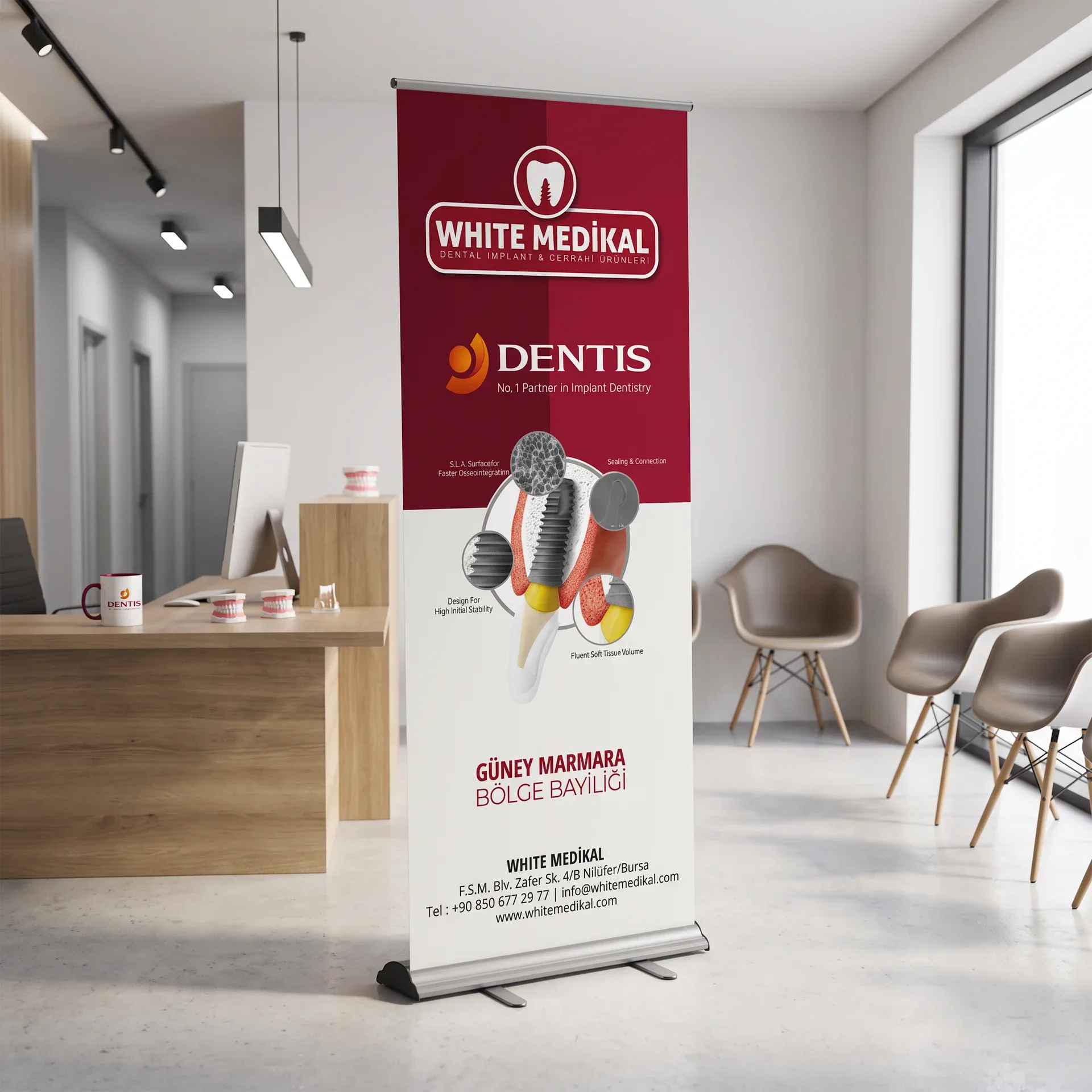 White Medikal — Dentis — Roll-up Tasarımı