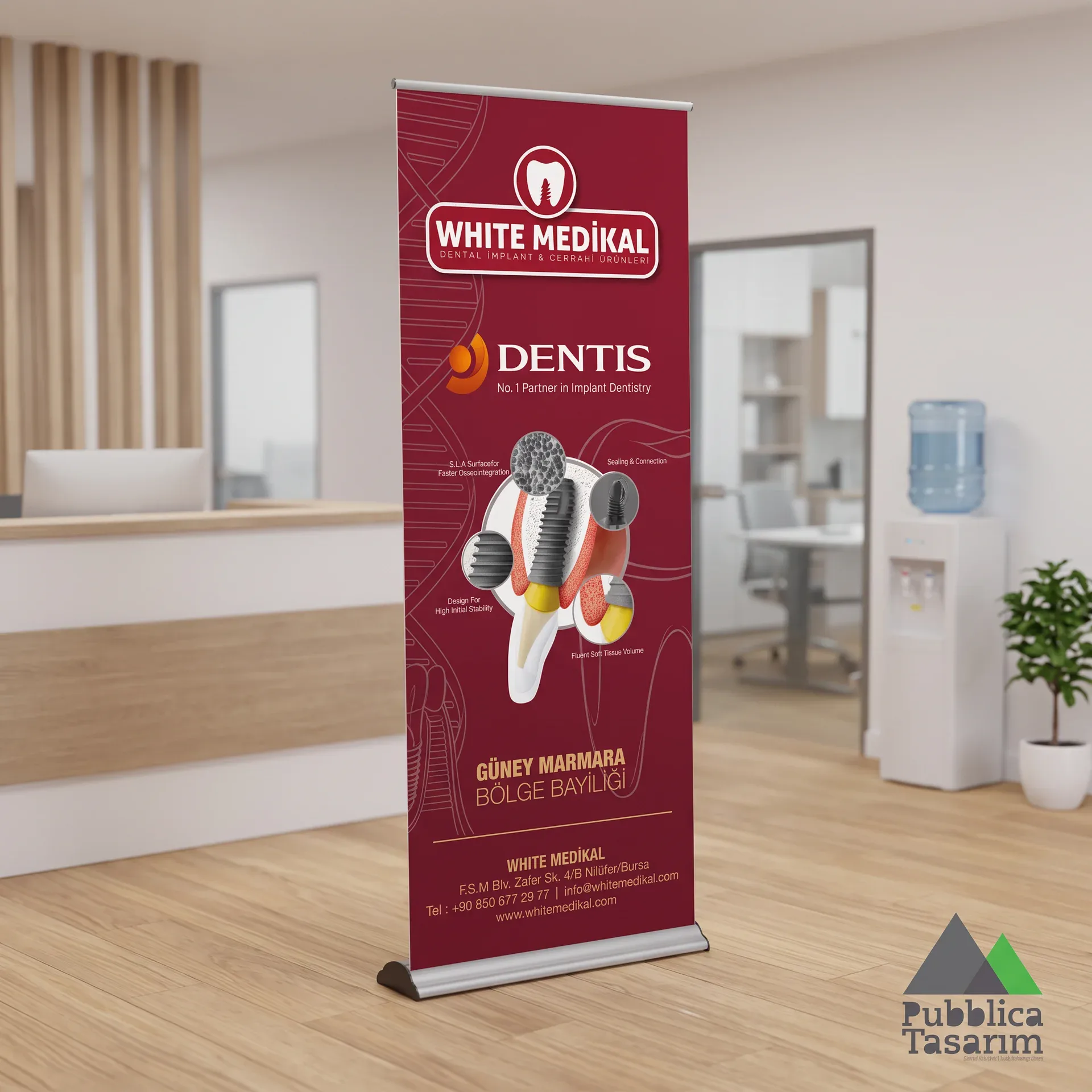 White Medikal — Dentis — Roll-up Tasarımı