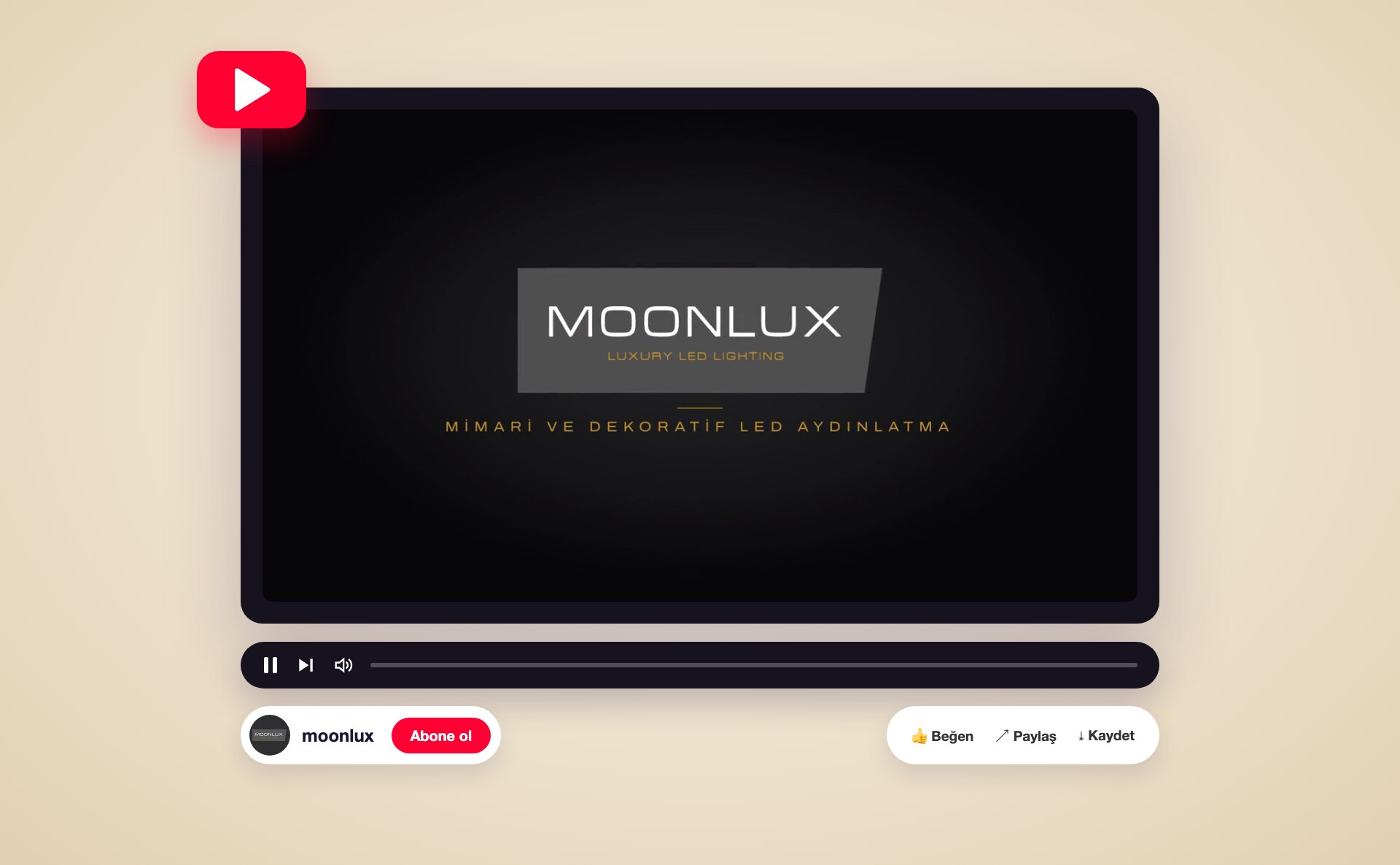 Moonlux · Intro Animasyonu sunum çerçevesi